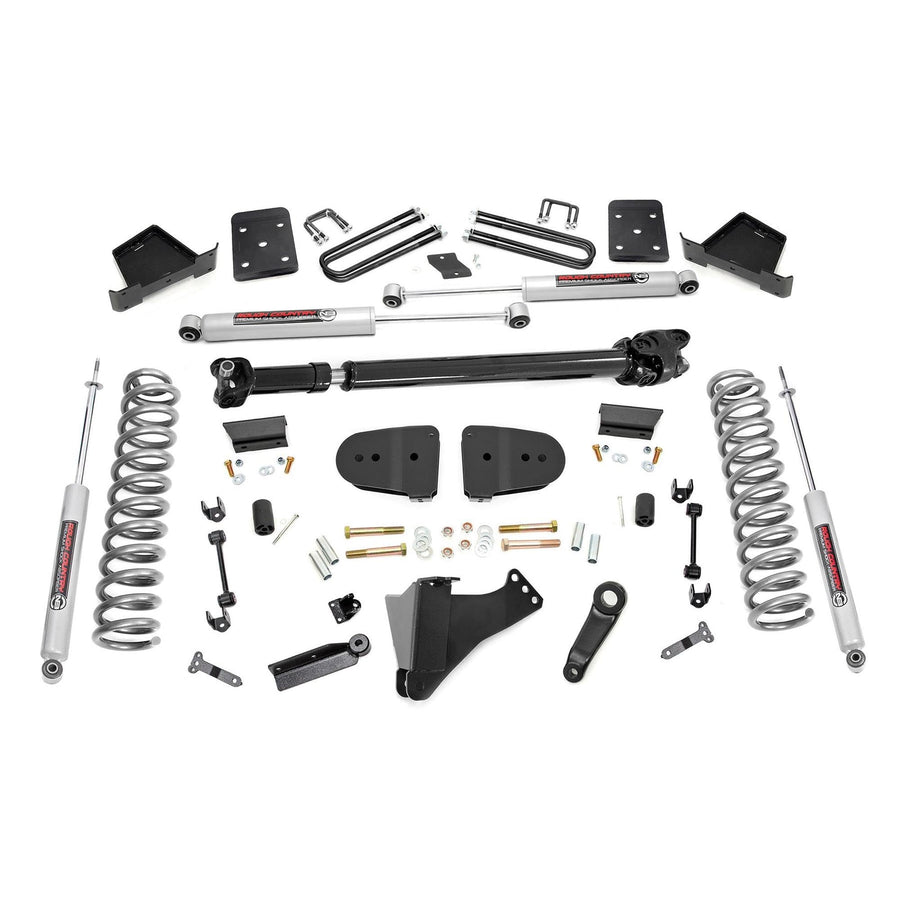 6 Inch Lift Kit Rough Country with N3 Shocks for Ford F-250/F-350 Super Duty (2023 w/No OVLDS) - Fits 3.5" Axle, Diesel, Includes FR Driveshaft