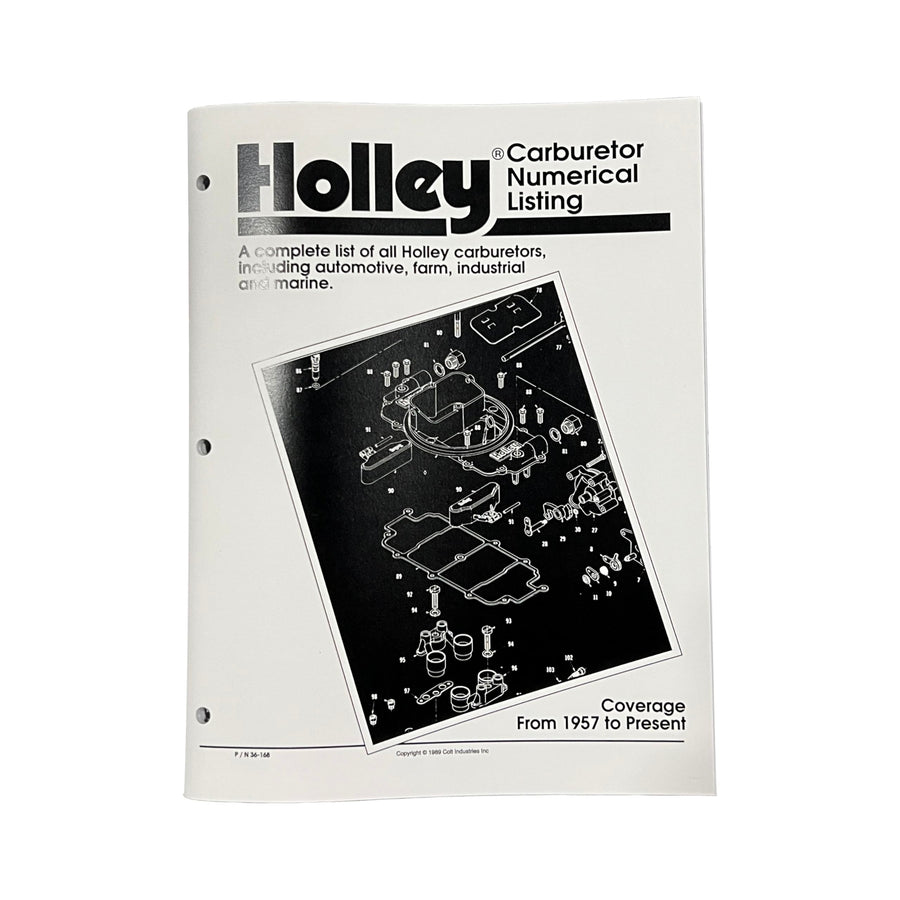 36-168 Holley Carburetors Number Listing Handbook