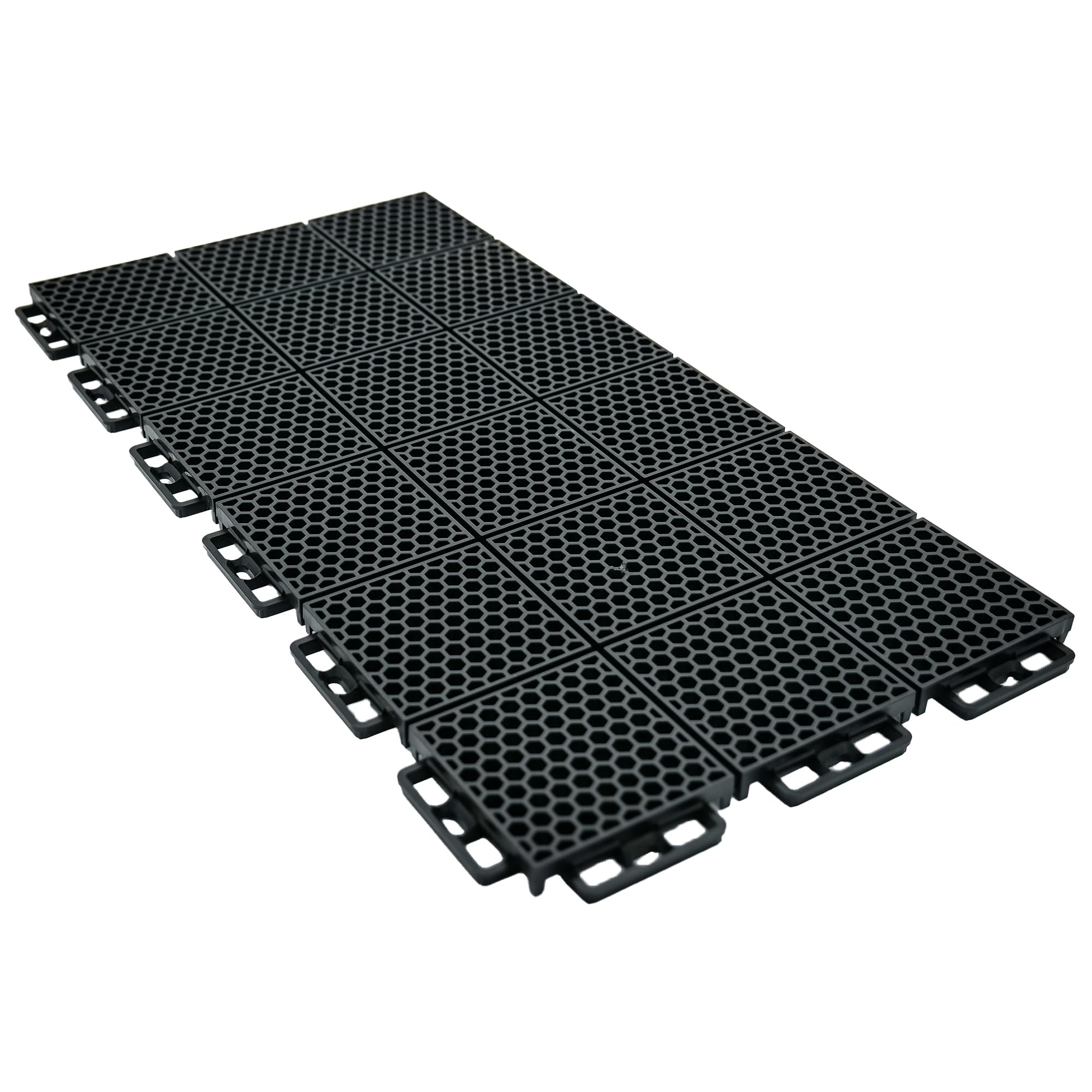 ProTech Caliber Garage Flooring Tiles, 9” x 18” Interlocking Tiles, Black, 8-Pack