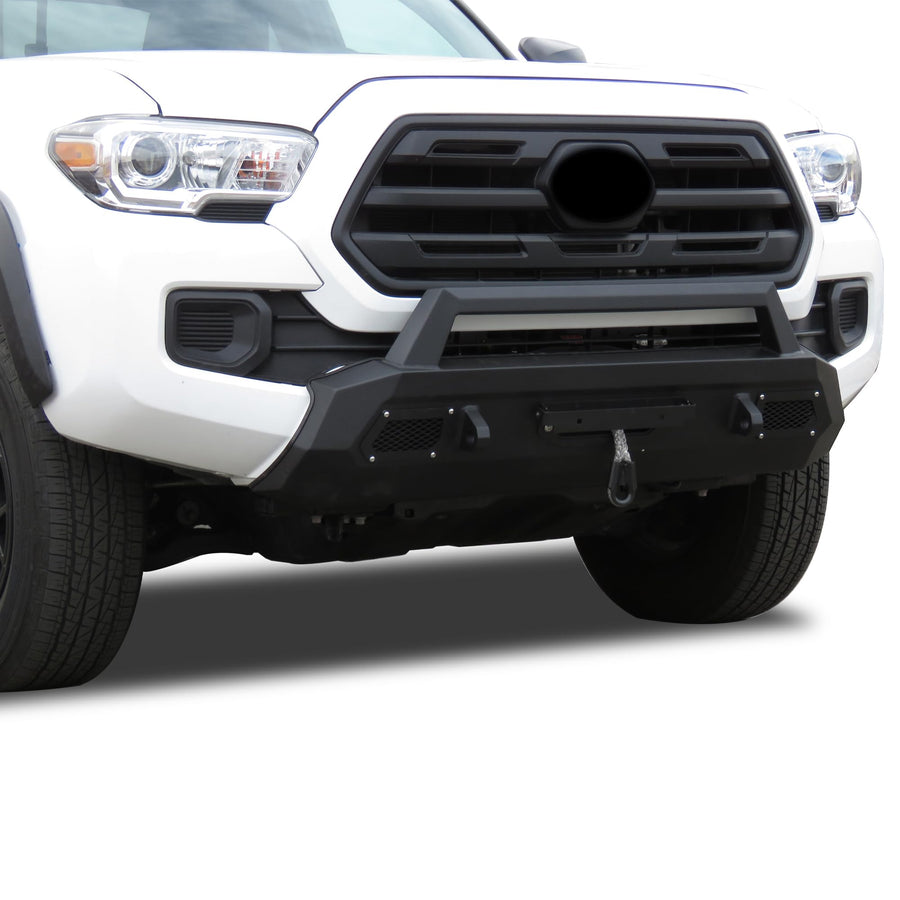 Armour III Black Horse Heavy Duty Front Winch Bumper Textured Black Compatible with 2016-2023 Toyota Tacoma-AR3HD62NL