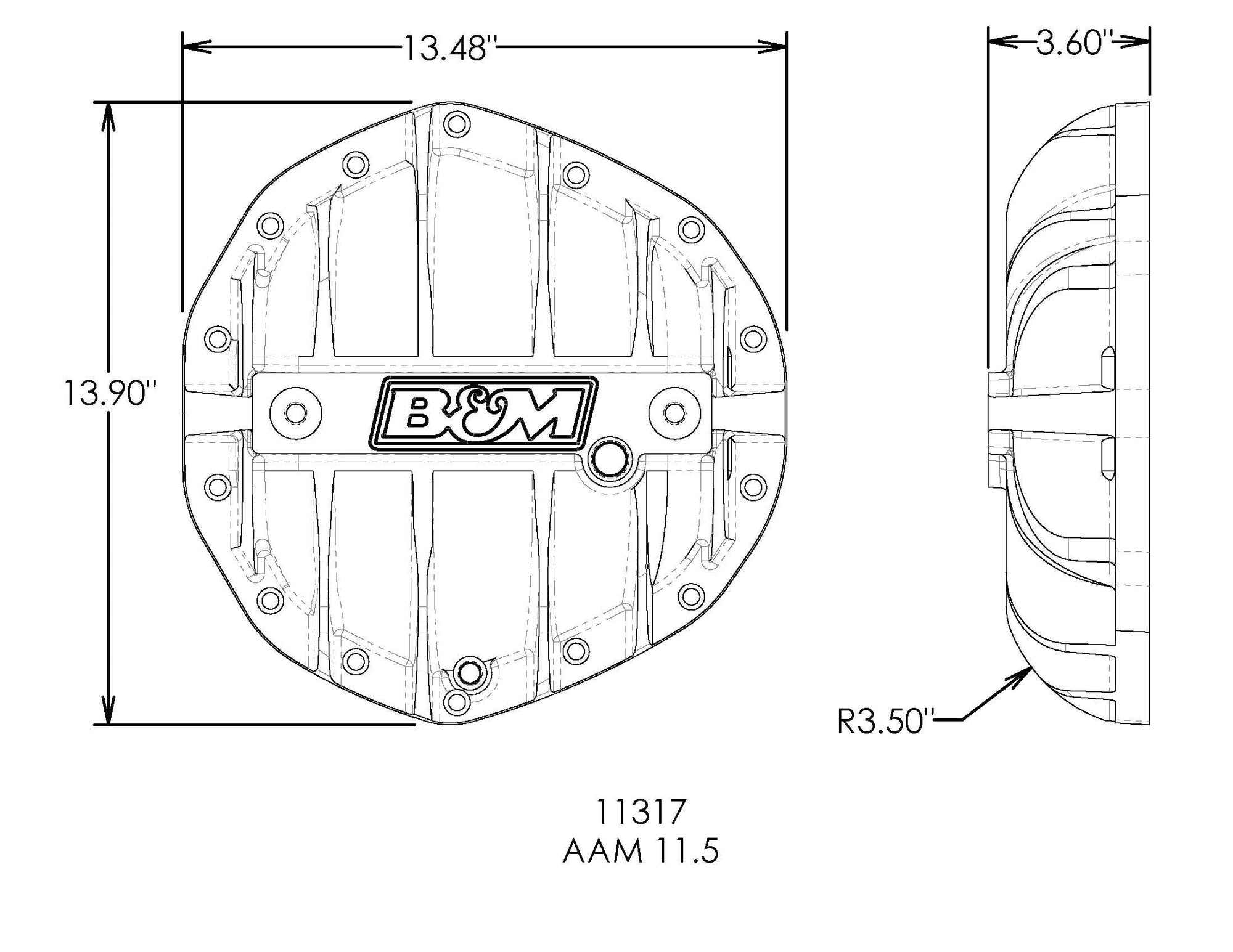 Differential Cover B&M 11317, 1 Pack