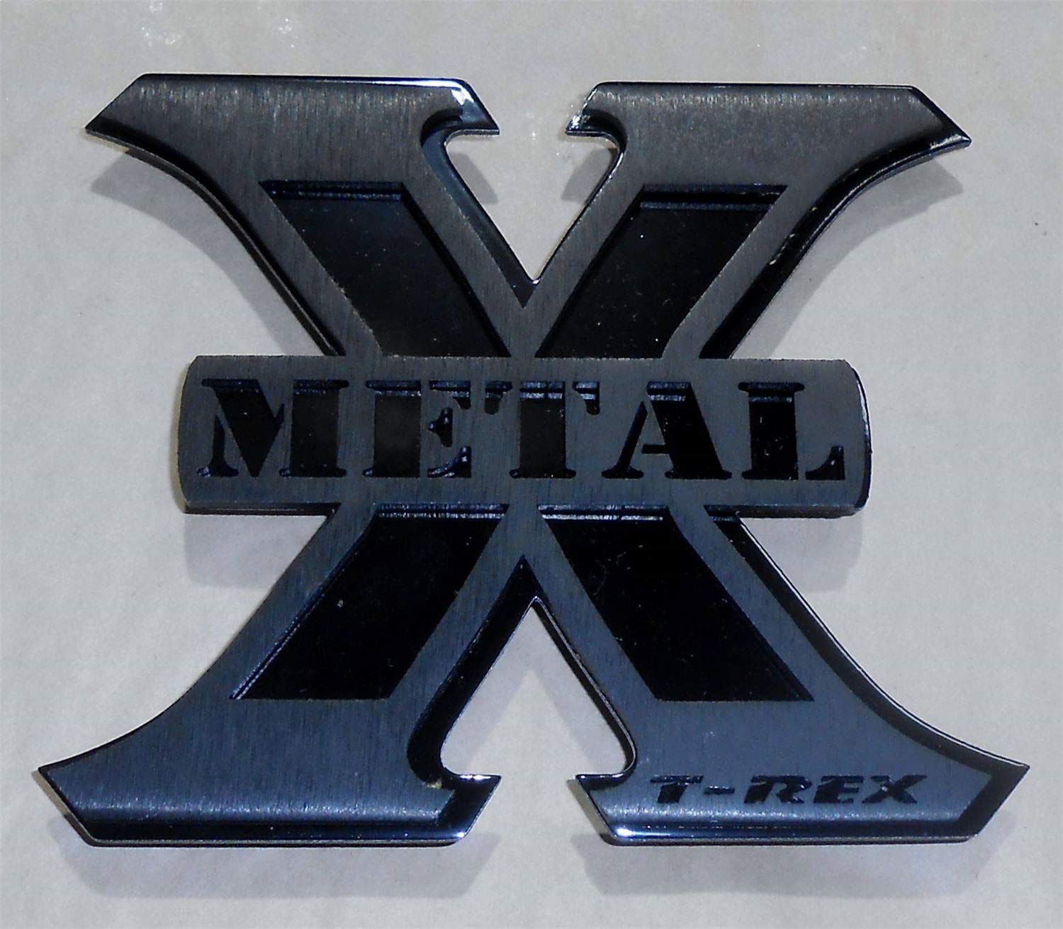 Brushed Small X-Metal Logo, 2 1/4 Inch Height x 2 2/1 Inch Wide - PN #6710011