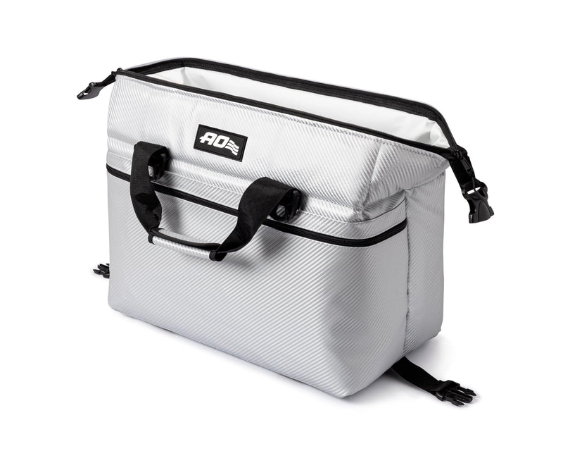 AO Coolers Carbon Expedition Soft Cooler with High-Density Insulation, Silver, 36-Can