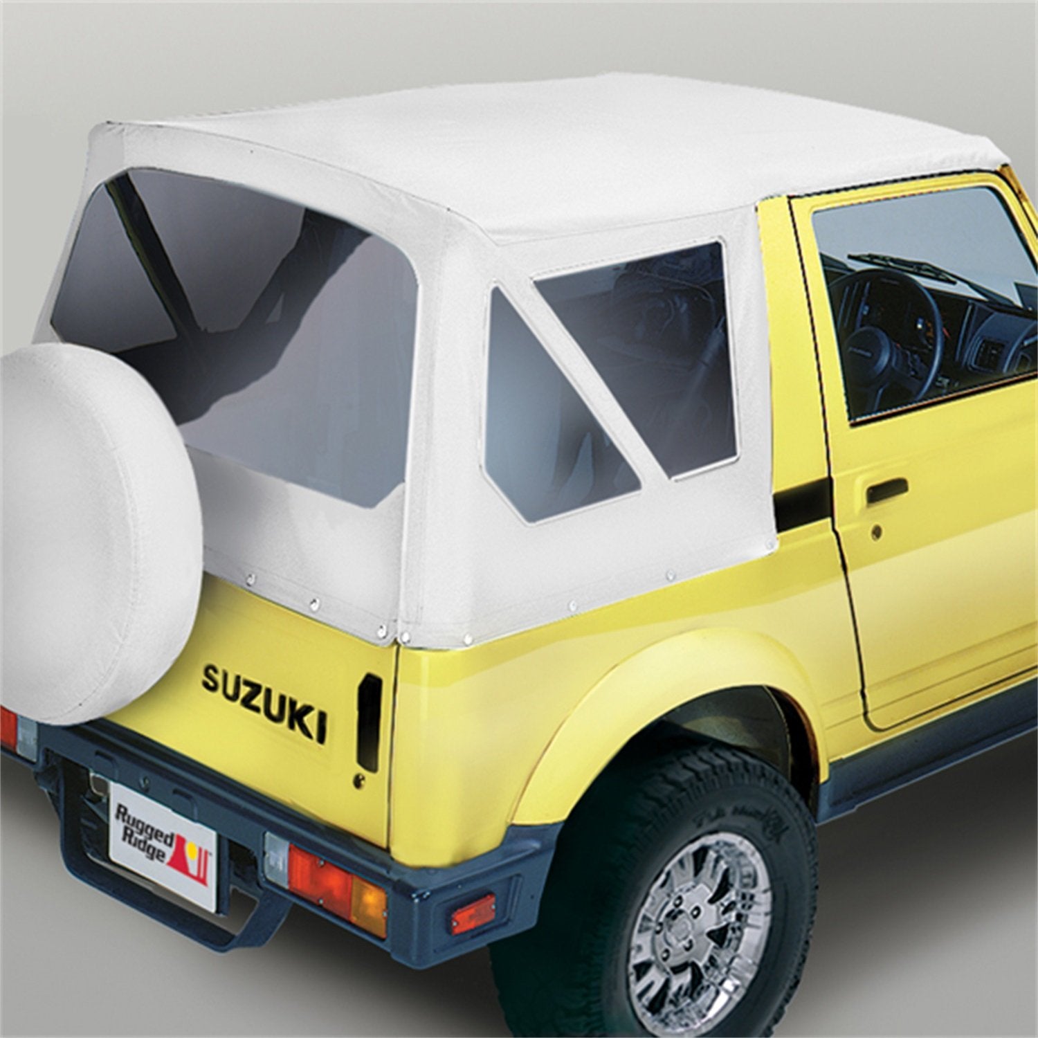 XHD Soft Top, White Denim, Clear Windows | Rugged Ridge | 53721.52 | Fits 1981-1998 Suzuki Samurai