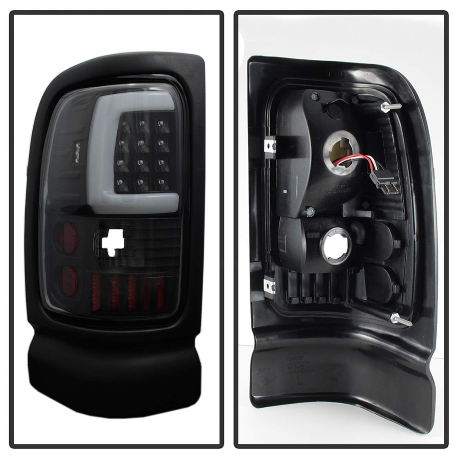 xTune SPYDER (9038860) Dodge Ram 1500 94-01 Tail Lights - Light Bar LED - Black ALT-ON-DRAM94V3-LBLED-BK