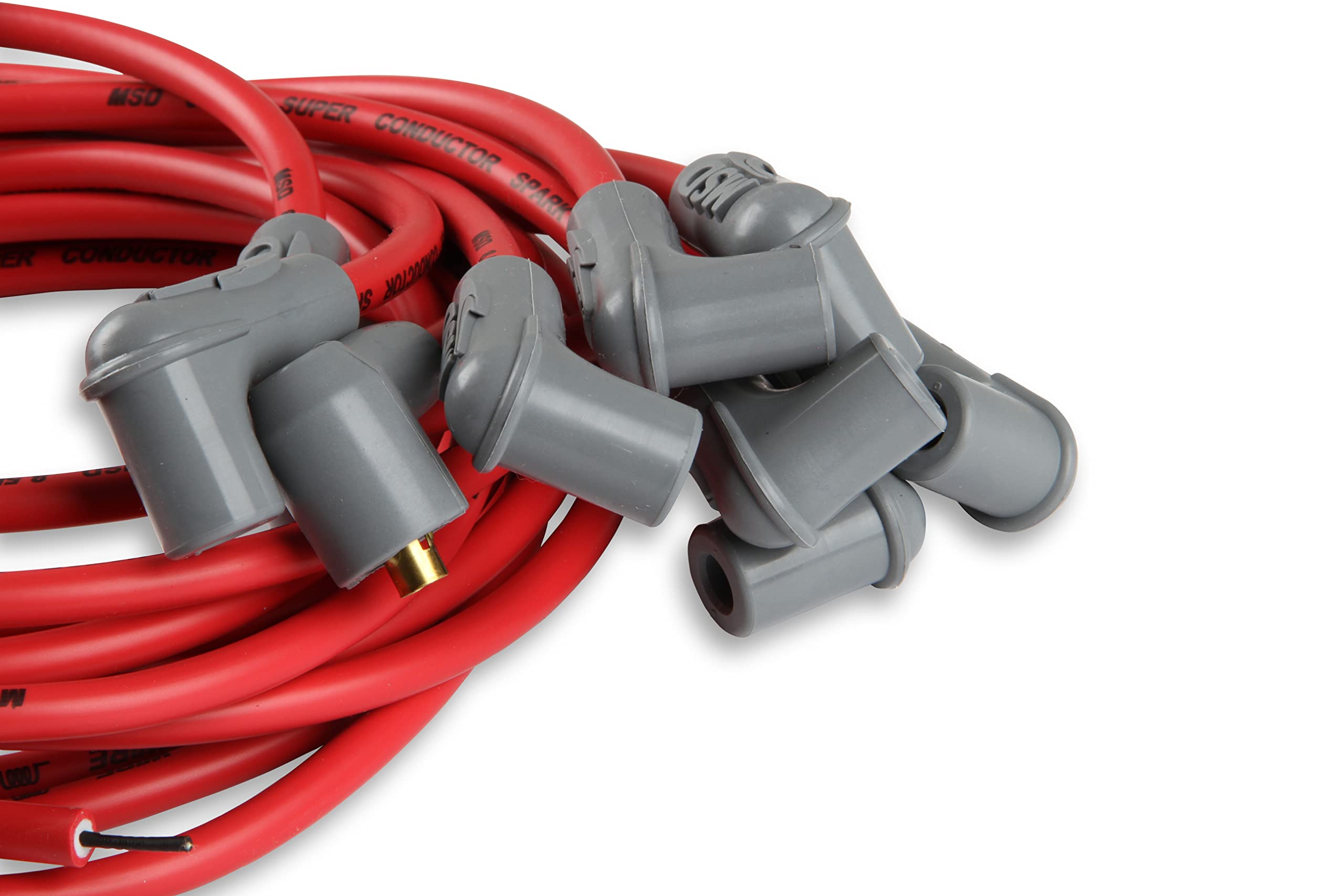 MSD Super Conductor 31239 Spark Plug Wire Set 8 Cyl 90°: Plug, Socket/HEI Cap