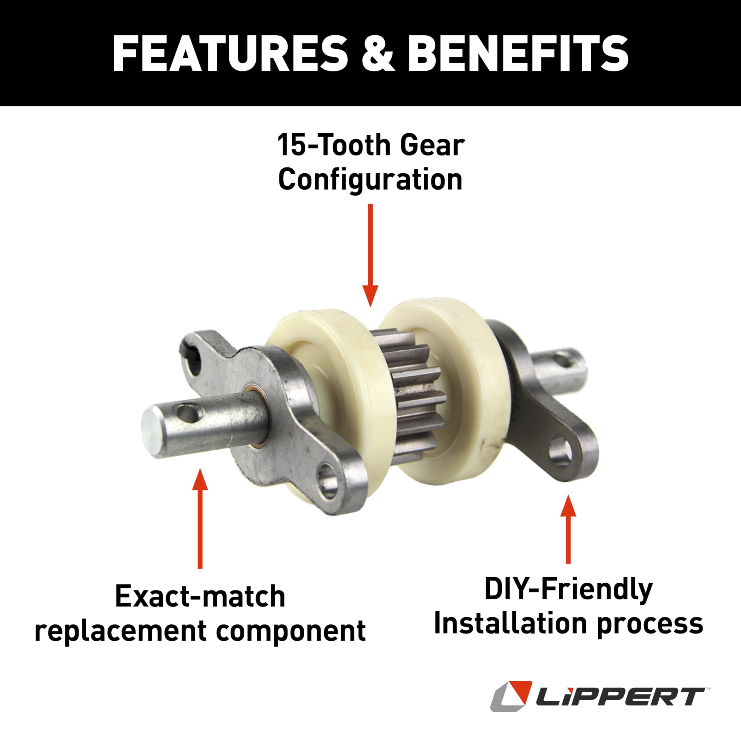 Lippert RV Slide-Out 324869 Standard Gear Pack Assembly 2.5" x 2.5", SILVER, WHITE