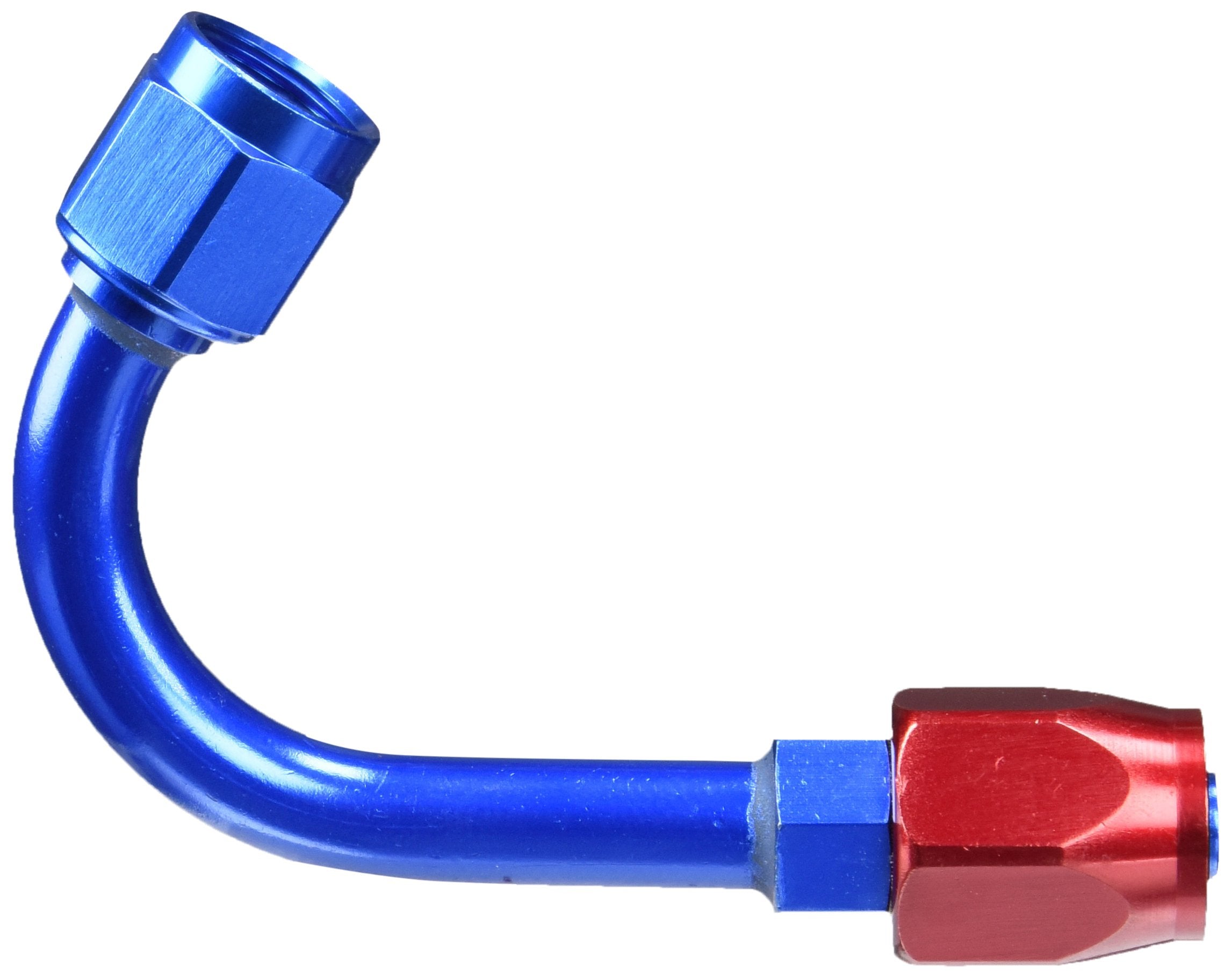 Edelbrock Russell 610220 Red/Blue Anodized Aluminum -6AN 120-Degree Hose End