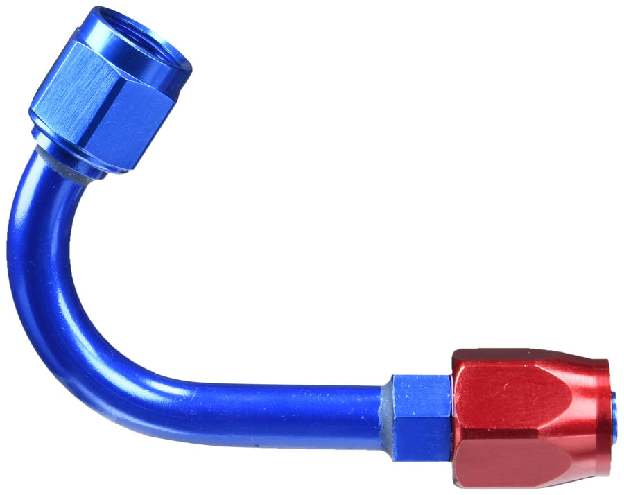 Edelbrock Russell 610220 Red/Blue Anodized Aluminum -6AN 120-Degree Hose End