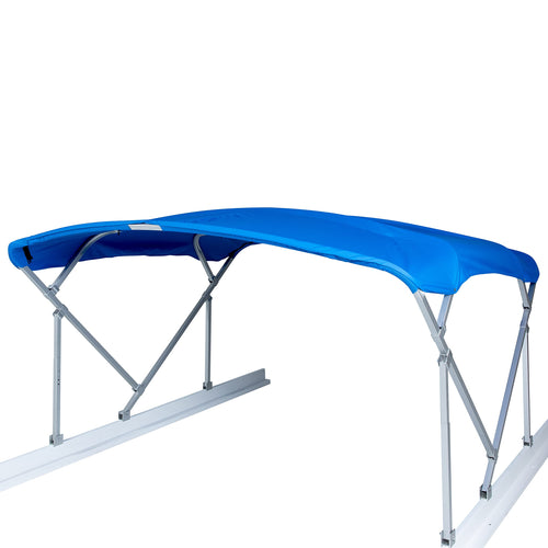 Bimini Top Kit Manual Taylor Made for Boats – 8'W x 8'L (Pacific Blue) – Bimini Top Replacement Kit Includes Frame, Canvas, Storage Boot – Four-Bow Bright Dip Anodized Aluminum Frame – 2020329505