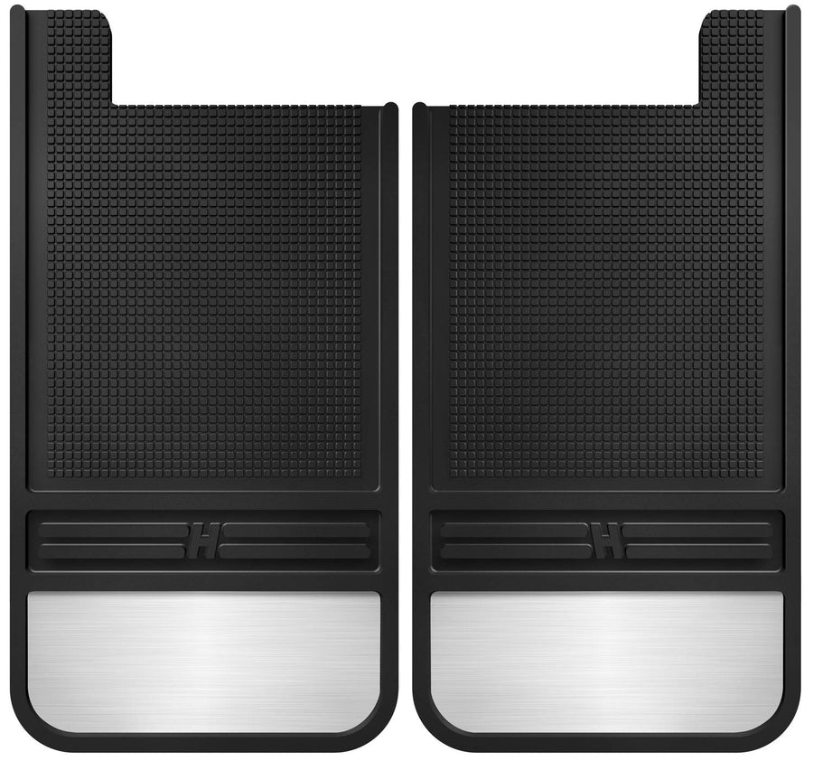 Husky Liners Muddog Universal Mud Flaps | Rubber Rear Mud Flaps - 12" w/Weight - Black, (See Fitment Type) | 55101