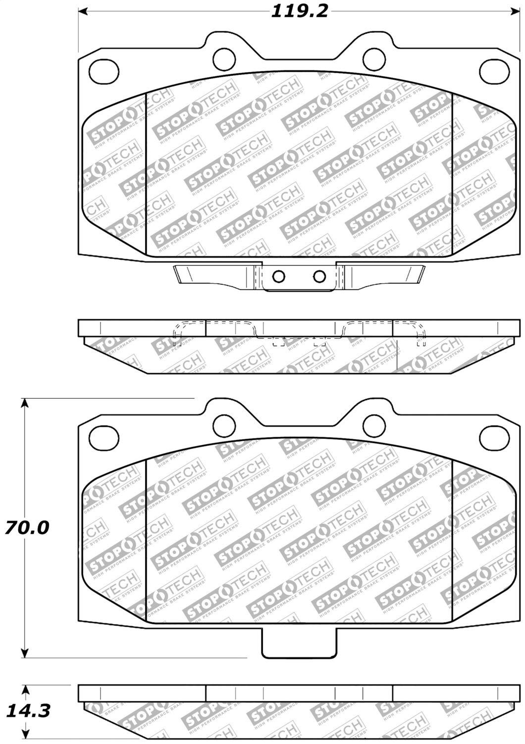 Brake Pads StopTech 305.11820 Street Select with Hardware