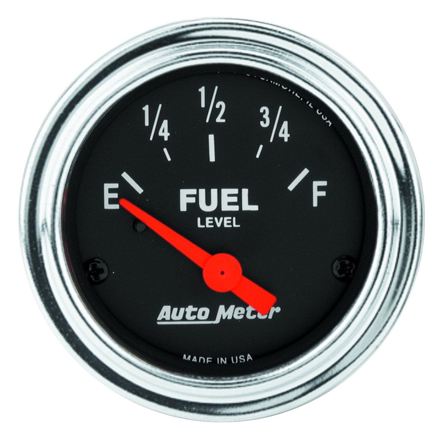 Electric Fuel Level Gauge Auto Meter 2517 Traditional Chrome