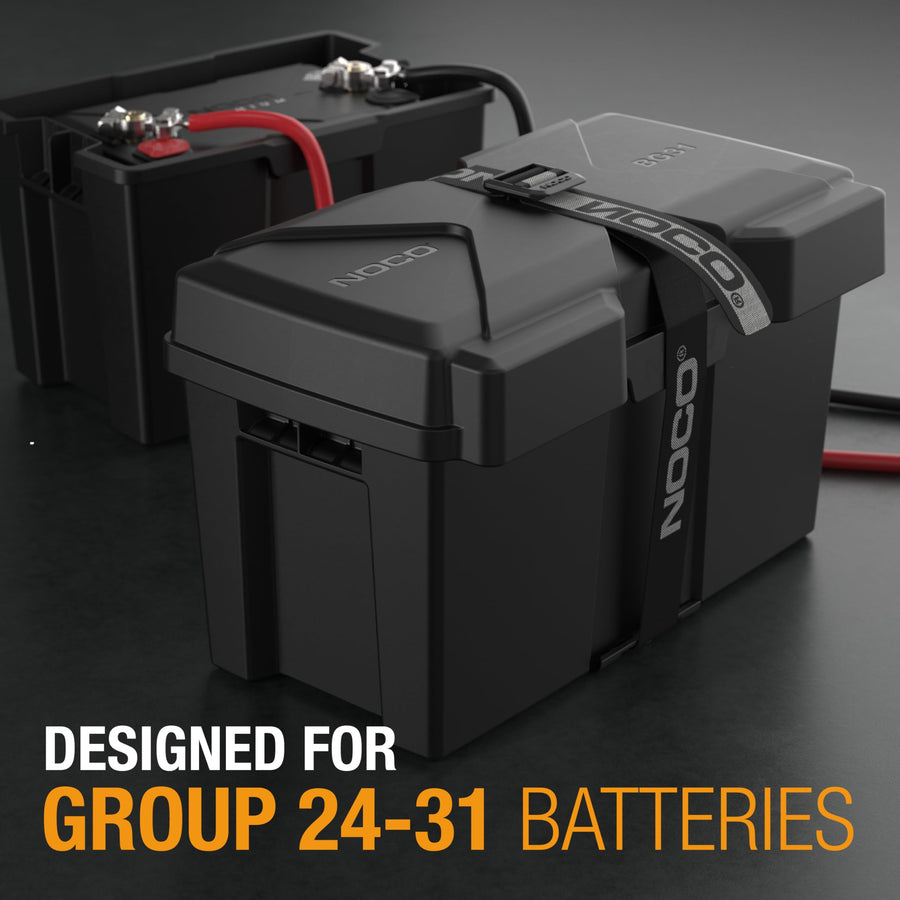 BG31 NOCO Snap-Top Battery Box, Group 24-31 12V Battery Box for Marine, Automotive, RV, Boat, Camper and Travel Trailer Batteries