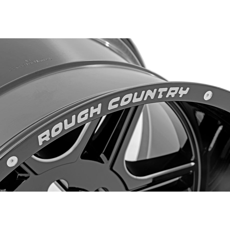 92 Series Rough Country Wheel | Machined One-Piece | Gloss Black | 18x9 | 5x5 | +0mm Painted (18 x 9. inches /5 x 5 inches, 0 mm Offset)