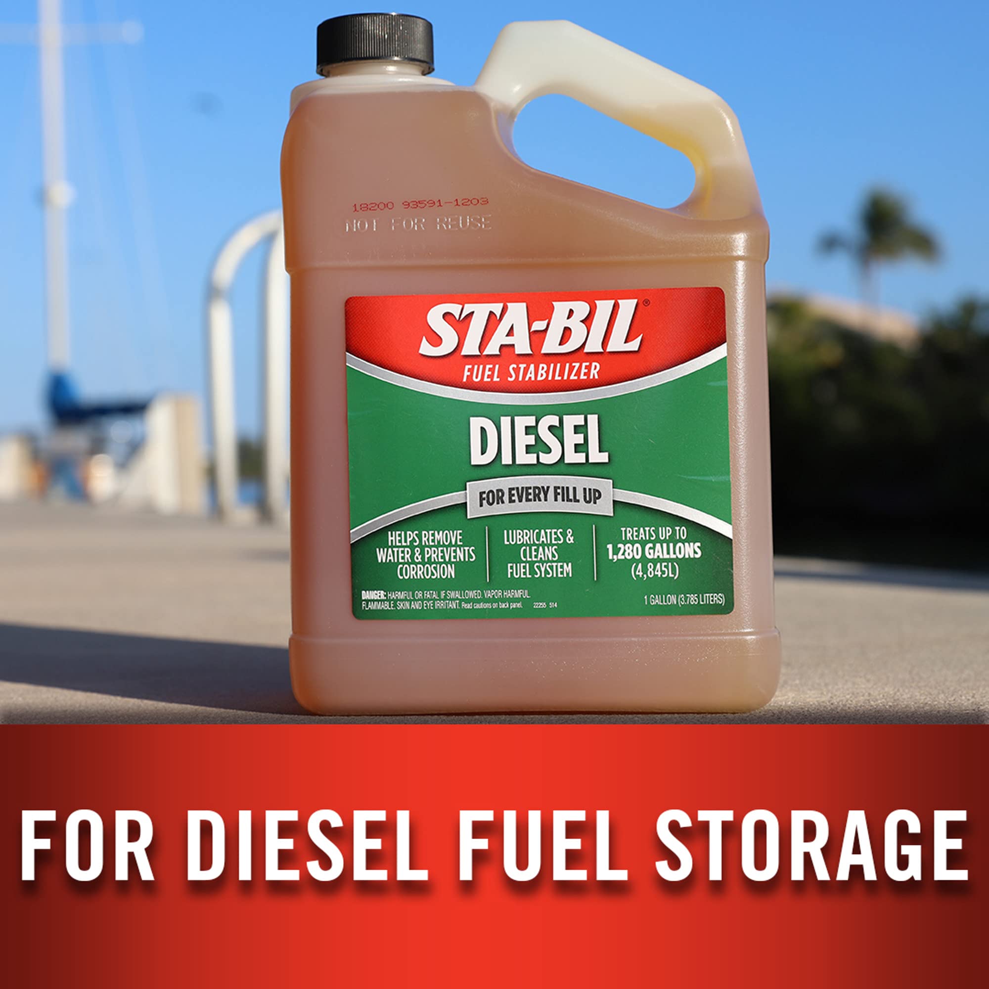 Diesel Fuel Stabilizer STA-BIL (22255) And Performance Improver - Keeps Diesel Fuel Fresh For Up To 12 Months - Lubricates And Cleans The Fuel System - Treats 1,280 Gallons, 1 Gallon, 128 Fl. oz.