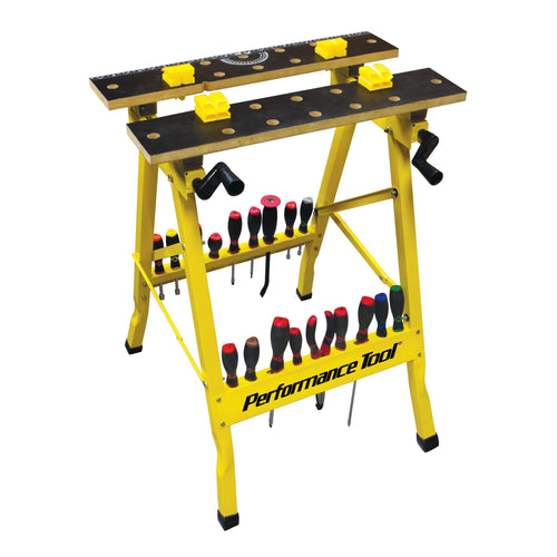 W54025 Performance Tool Portable Multipurpose Workbench and Vise (200 lbs Capacity) , Yellow