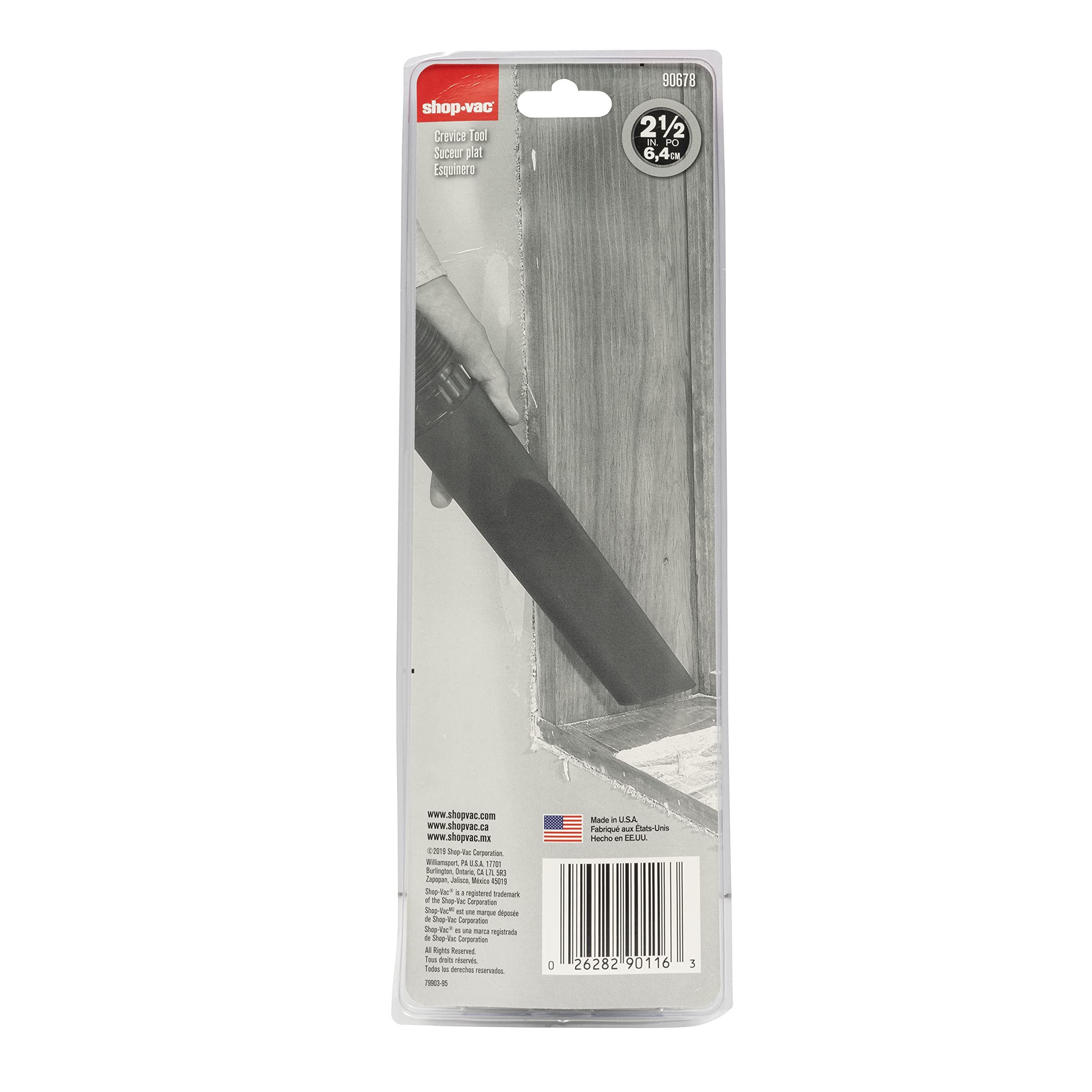 Crevice Tool Shop-Vac 9067800, 2.5 Inch Diameter, Compatible with Wet/Dry Vacuums, (1-Pack)