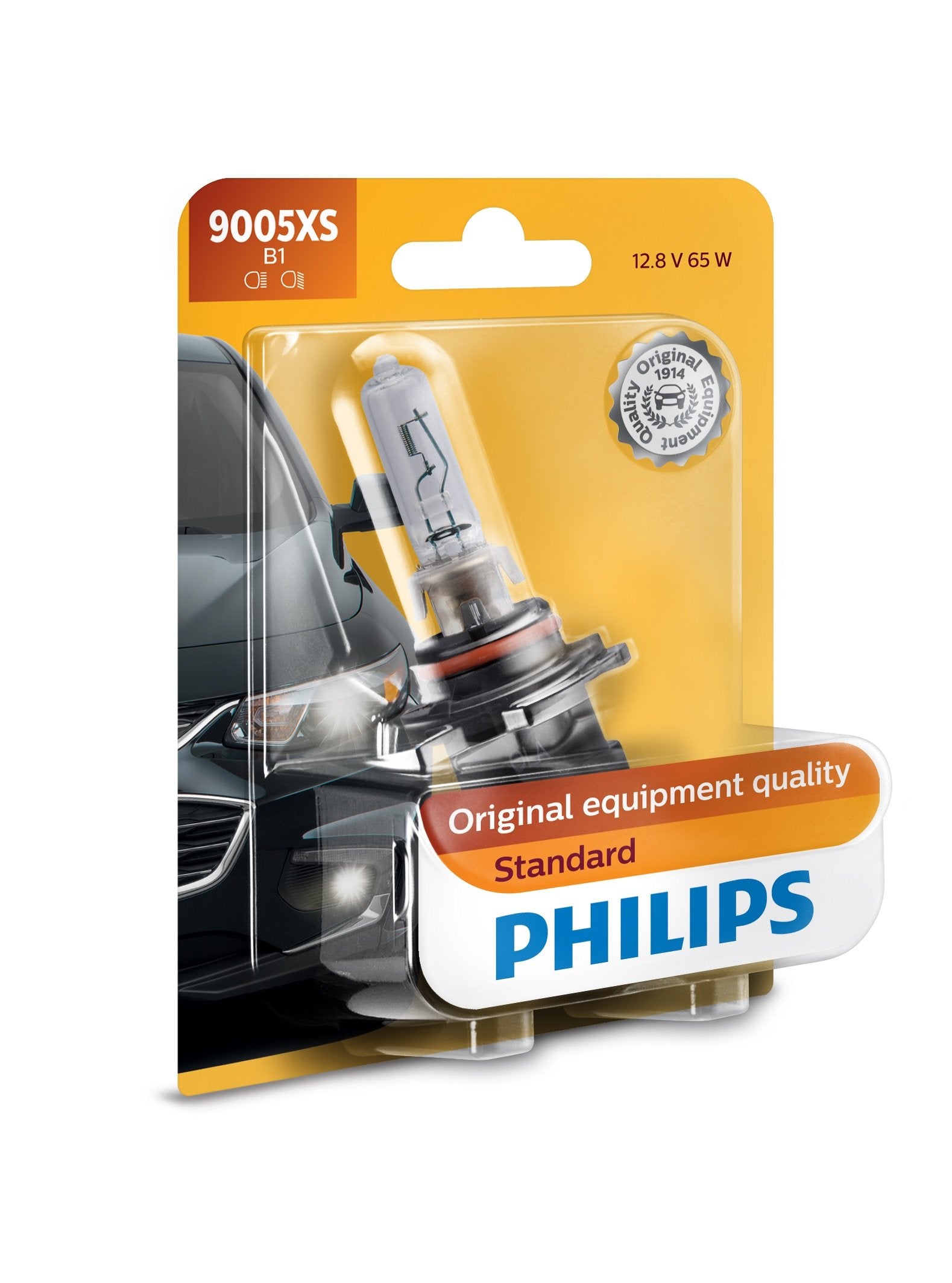 9005XS Philips Standard Halogen Replacement Headlight Bulb, 1 Pack