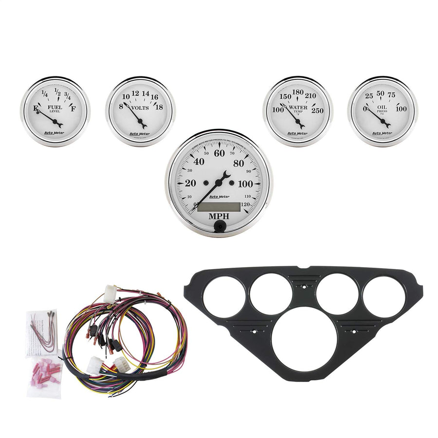 Gauge Kit AutoMeter 7049-OTW, 5 Pc, Chevy Truck 55-59, Mph/Fuel/Oilp/Wtmp/Bat, OTW