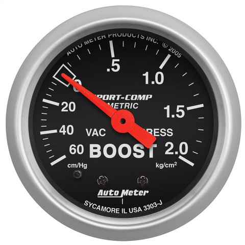 Auto Meter Sport-Comp 2-1/16" Boost/Vacuum Gauge 3303J
