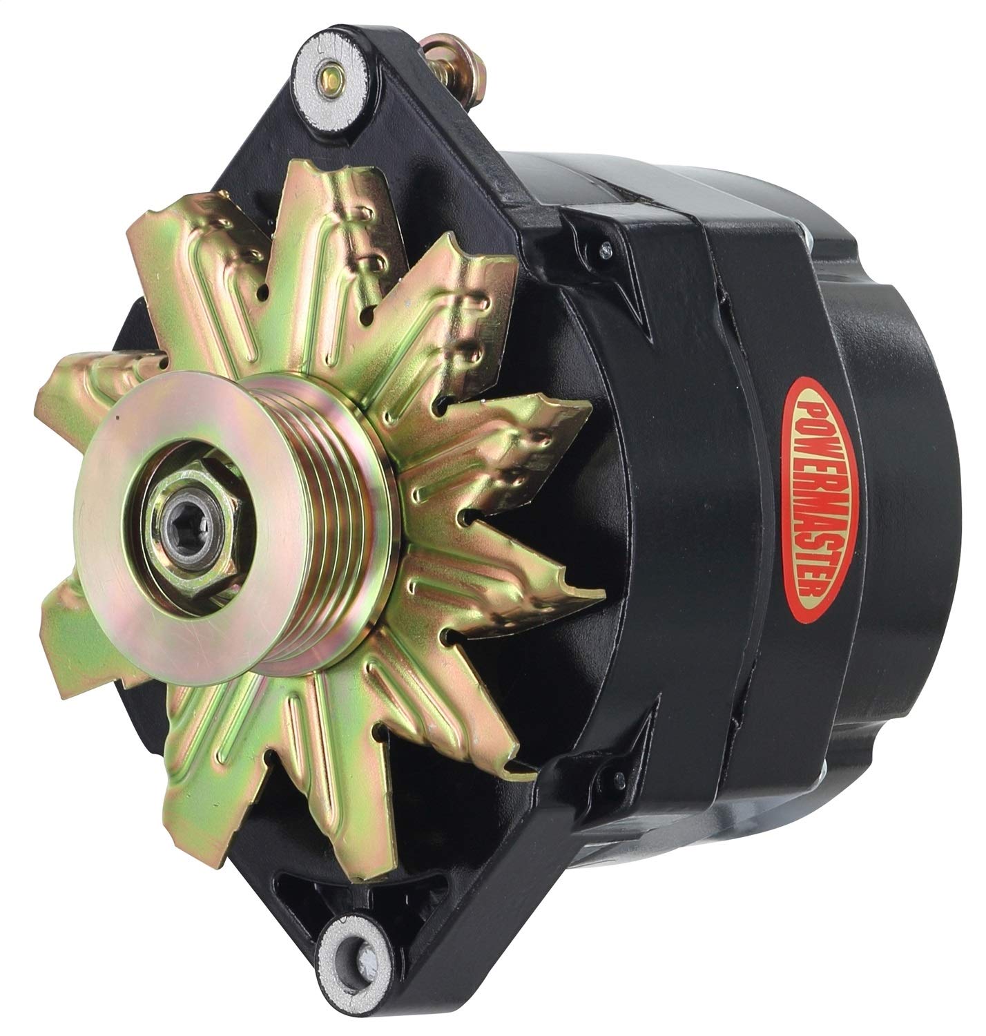 Alt Jeep Powermaster Upgrade Black 100A 6 grv Pulley Motorola Replacement 1" MTG Spool 1-Wire
