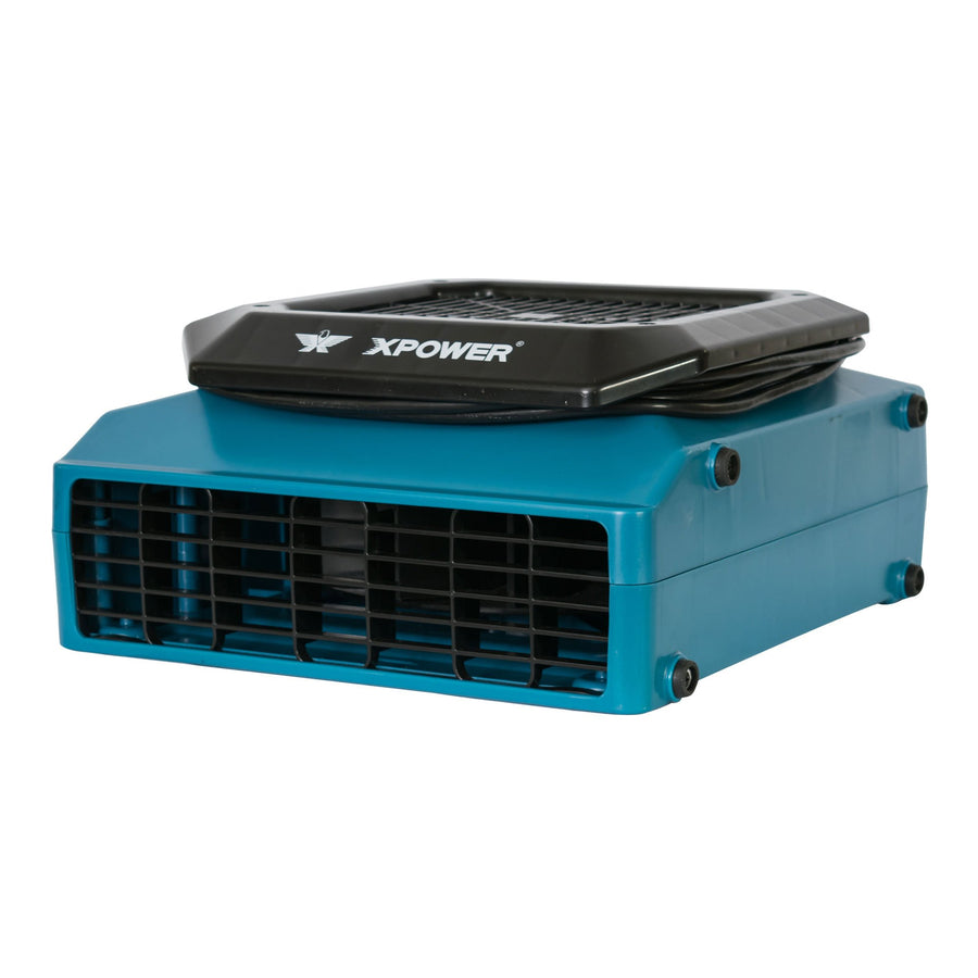 1/3 HP XPOWER XL-730A Low Profile Fan, 1150 CFM, 5 Speed Sealed Motor Air Mover, Carpet Dryer with Build-in GFCI Power Outlets for Daisy Chain (ABS)
