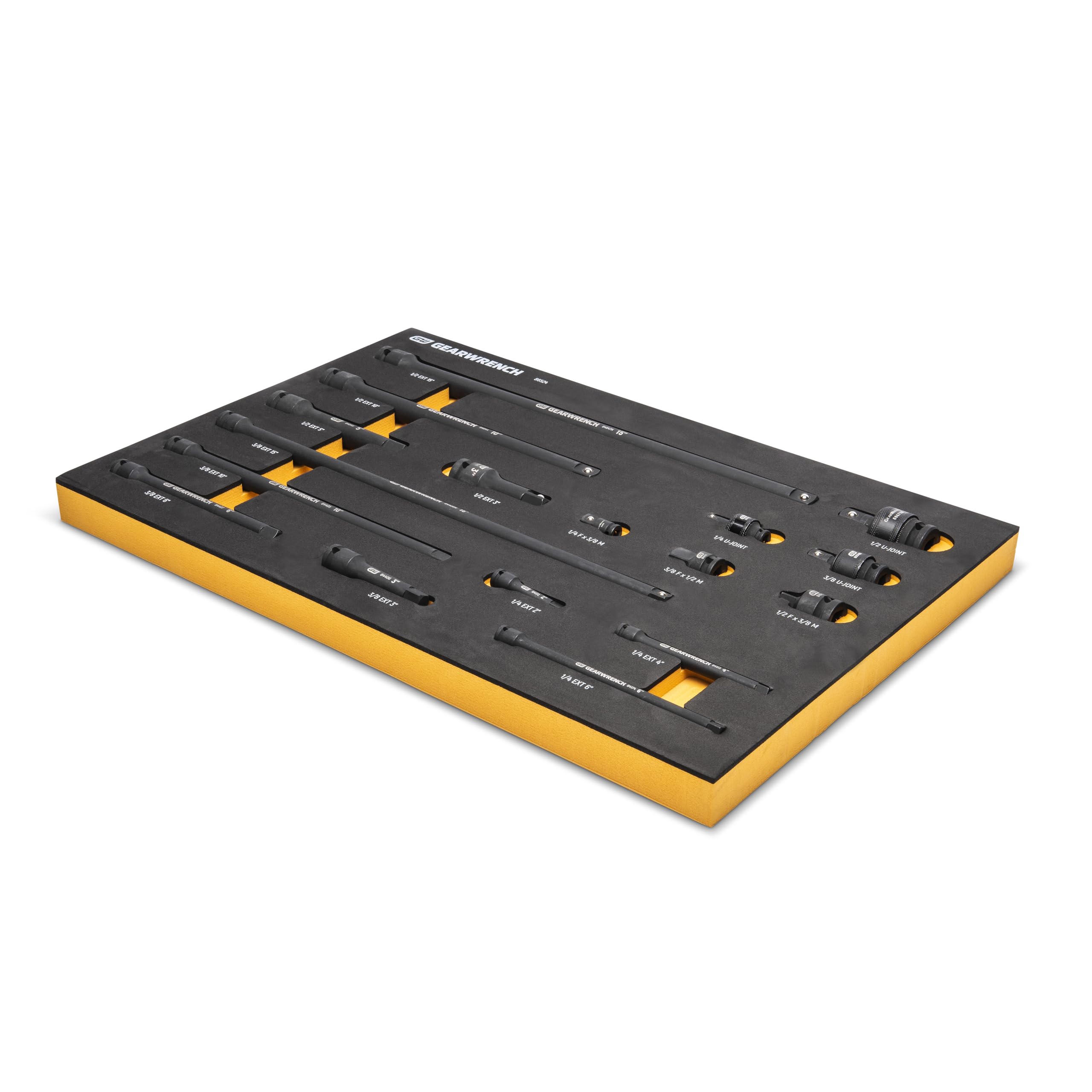 17 Piece GEARWRENCH 1/4", 3/8", 1/2" Impact Drive Tool Accessories Set with EVA Foam Tray - 86524
