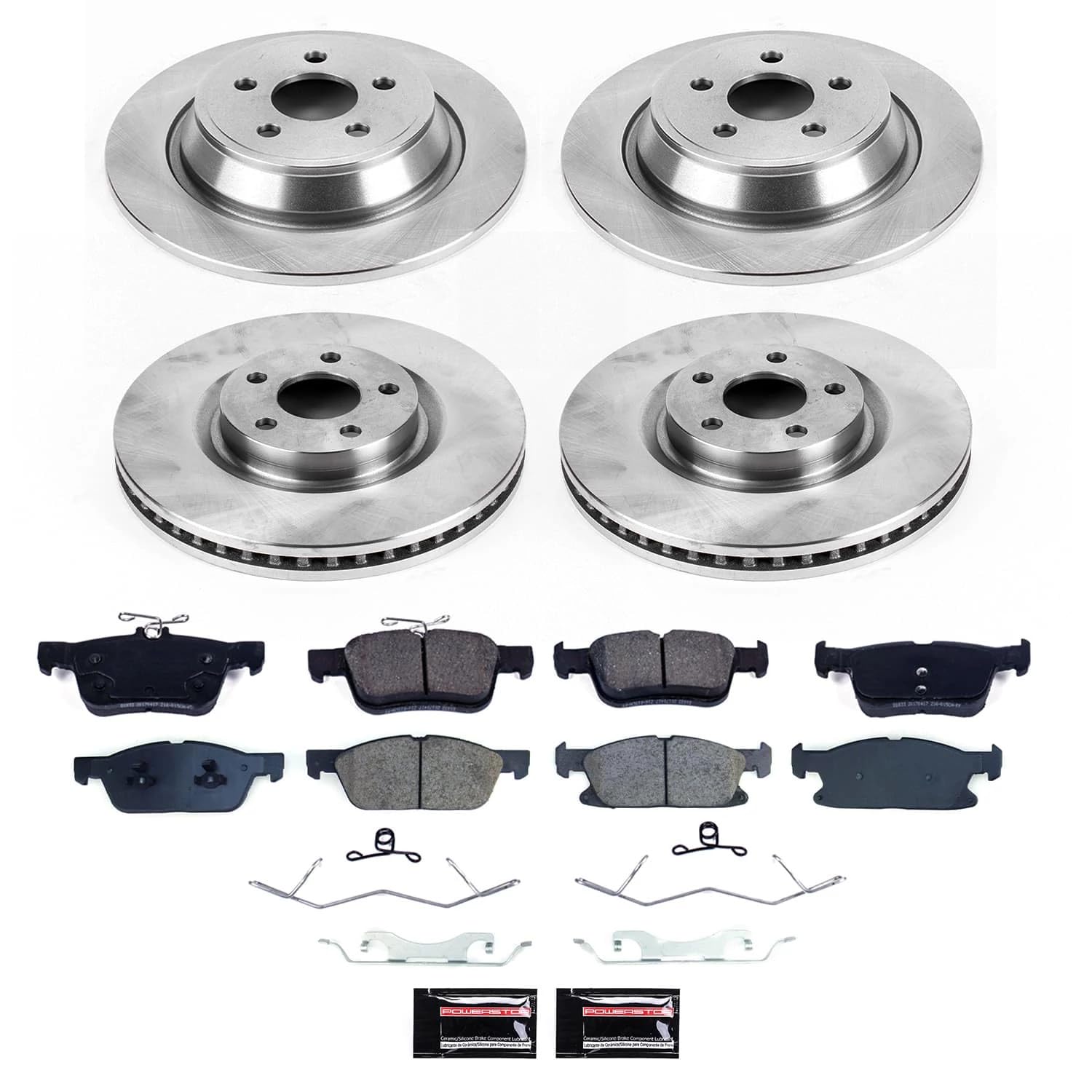 POWERSTOP Stock Replacement Brake Pads and Rotors Front and Rear Brake Kit Autospecialty For Lincoln Continental 2017-2020 [Vehicle Specific]