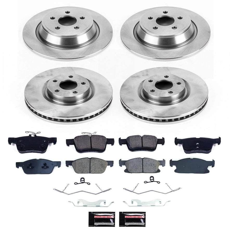 POWERSTOP Stock Replacement Brake Pads and Rotors Front and Rear Brake Kit Autospecialty For Lincoln Continental 2017-2020 [Vehicle Specific]
