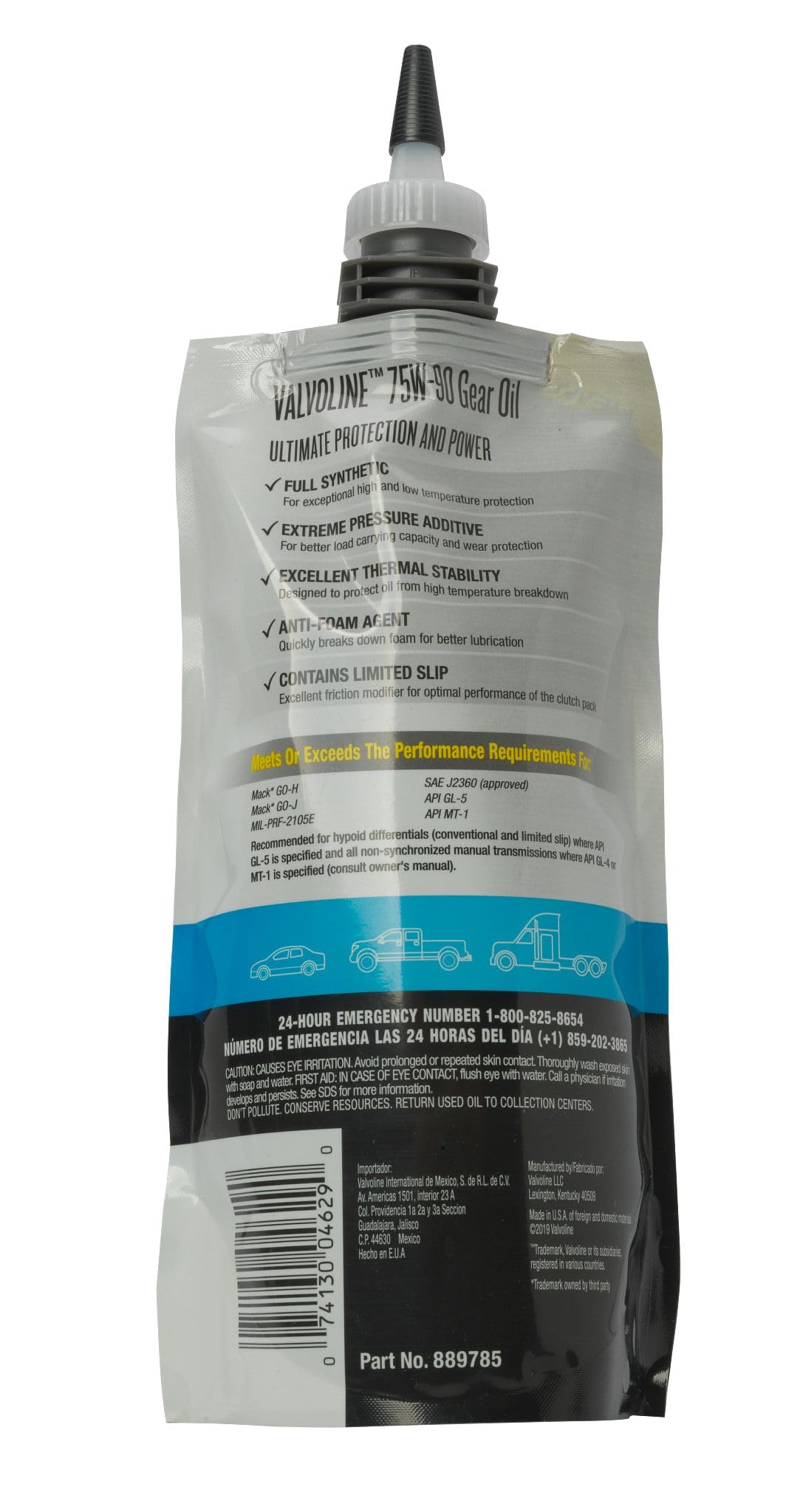 FlexFill Valvoline Advanced Full Synthetic 75W-90 Gear Oil 1 QT