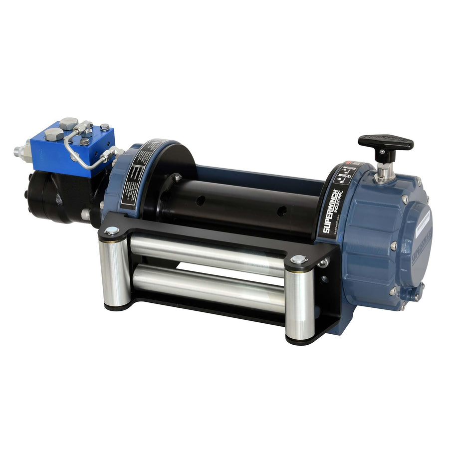 S100430 Superwinch Industrial SI Standard Drum Hydraulic Winch 12000lb (5443kg) Single Line Pull with Roller Fairlead