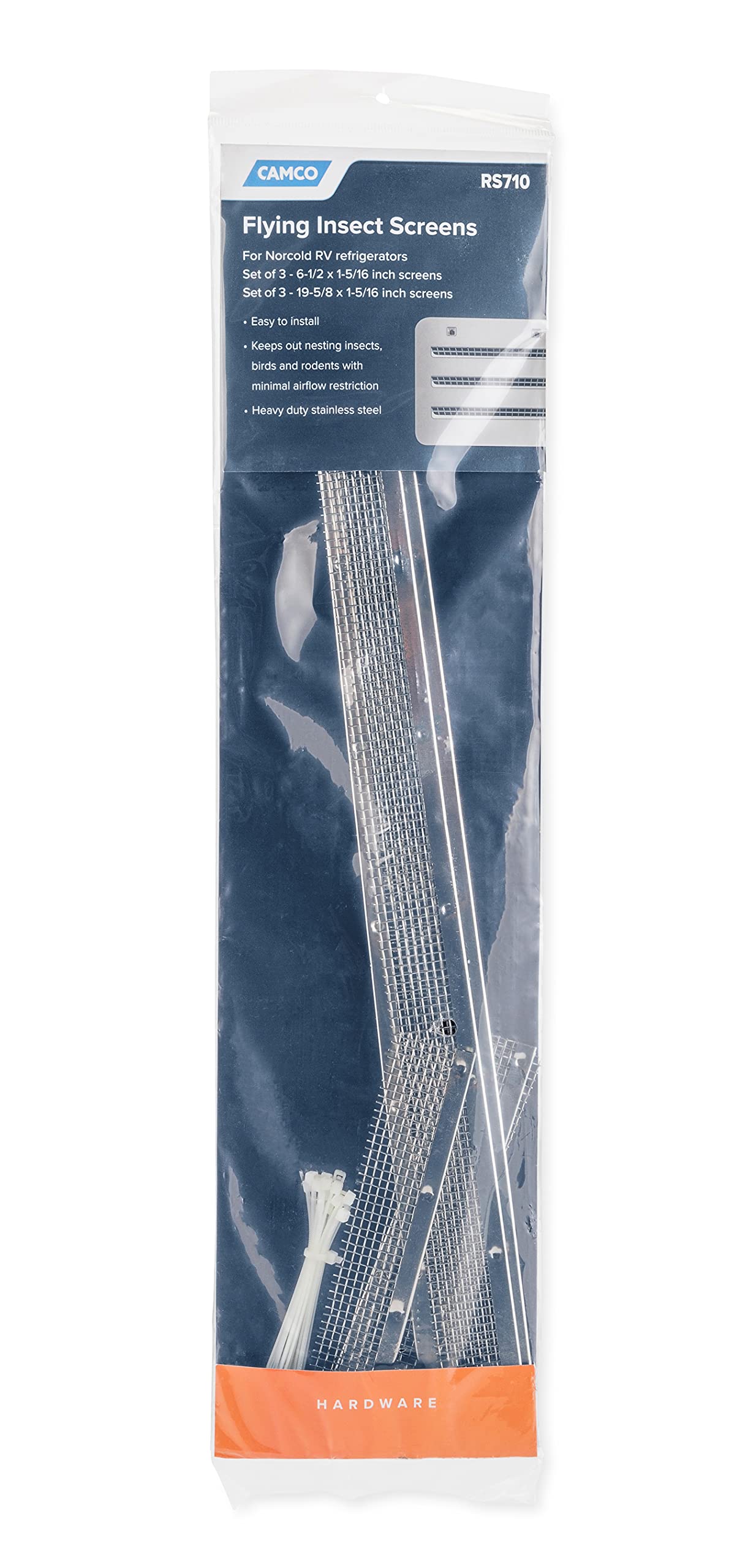 Camco RV Insect Flying Screen for Norcold Side-by-Side RV Refrigerator Vents | for Prevention of Nest Building in RV Vents by Flying Insects | Includes (6) Screens Total (42168)