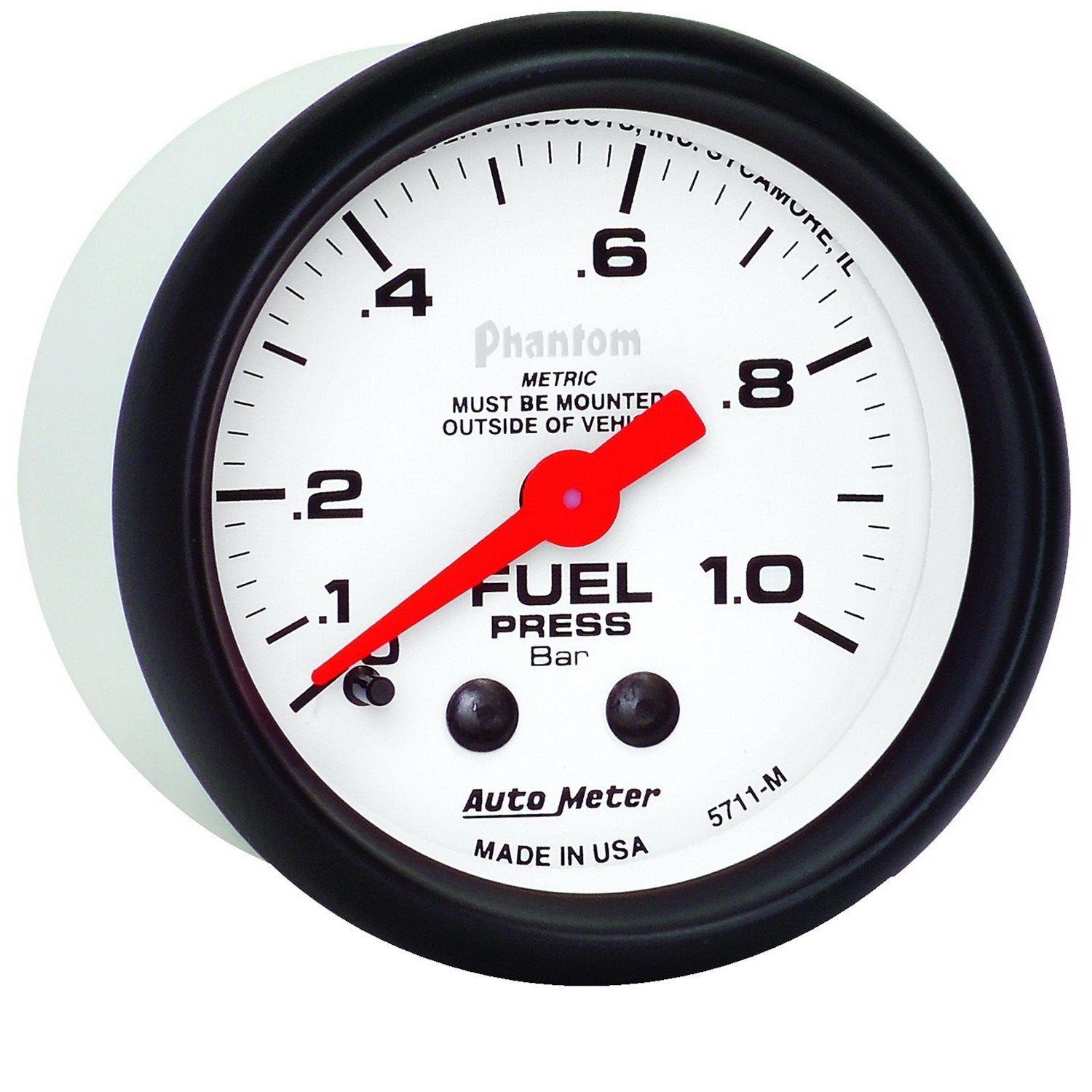 Auto Meter Phantom 5703-M Mechanical Metric Boost/Vacuum Gauge