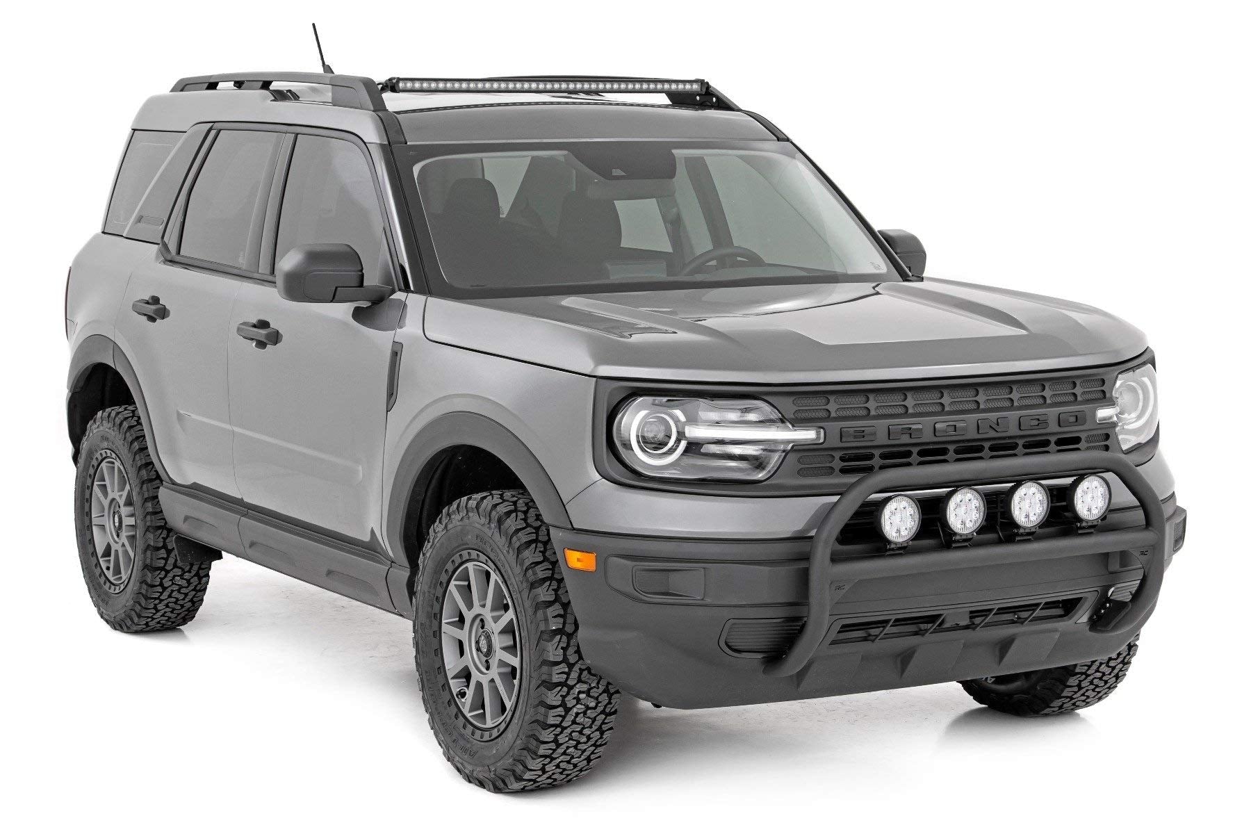 40" Rough Country LED Light Bar Roof Rack Mount for Ford Bronco Sport (2021-2025) - 200W, 16,000 Lumen CREE LED, Spot Focus Beam
