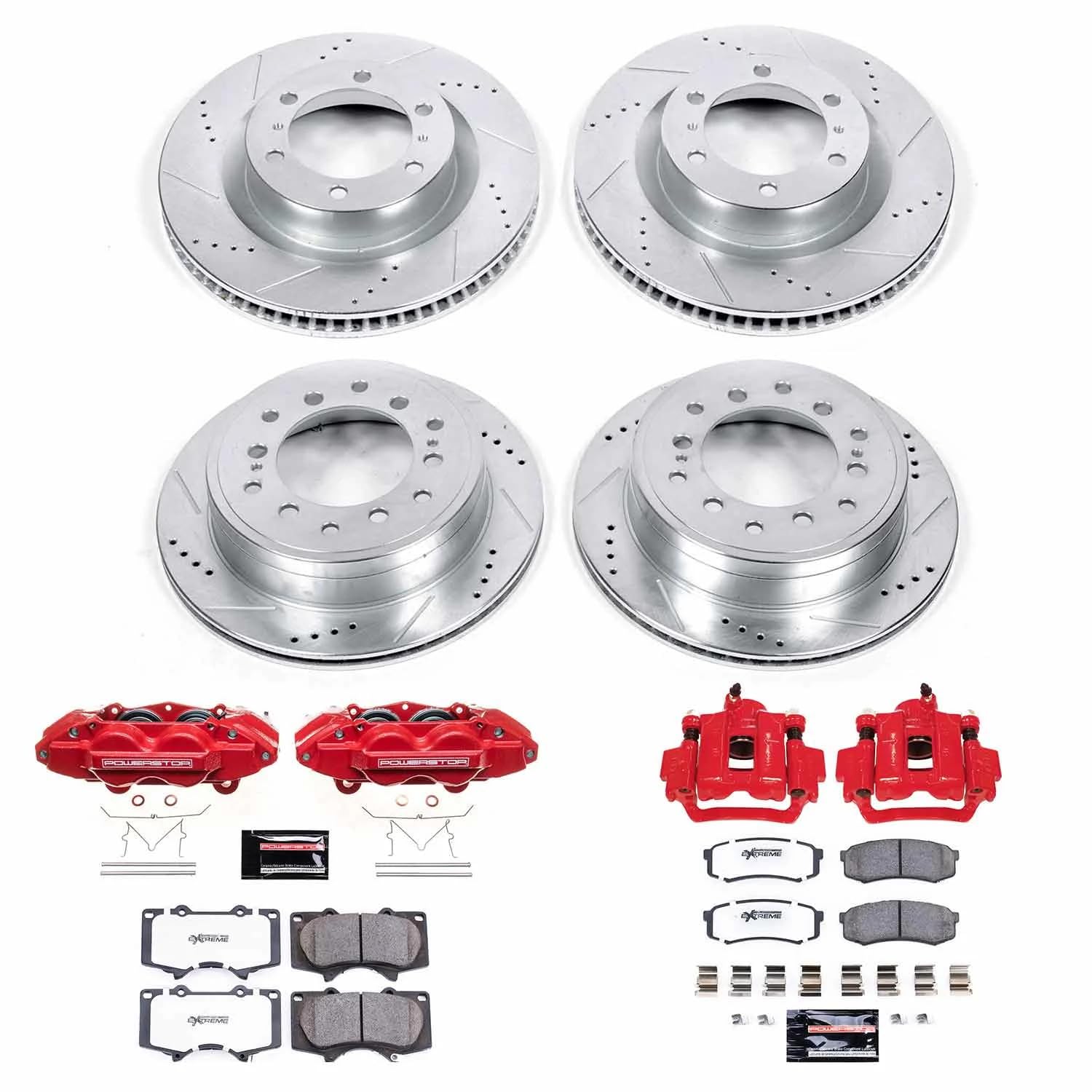 Brake Kit Power Stop KC5874-36 with Caliper (Front and Rear Truck Tow), 1 Pack For Lexus GX460 2010-2015, Toyota 4Runner 2010-2015 [Model Specific]