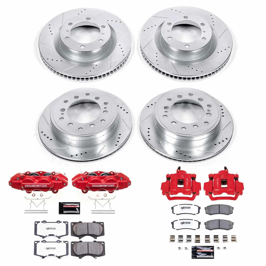 Brake Kit Power Stop KC5874-36 with Caliper (Front and Rear Truck Tow), 1 Pack For Lexus GX460 2010-2015, Toyota 4Runner 2010-2015 [Model Specific]