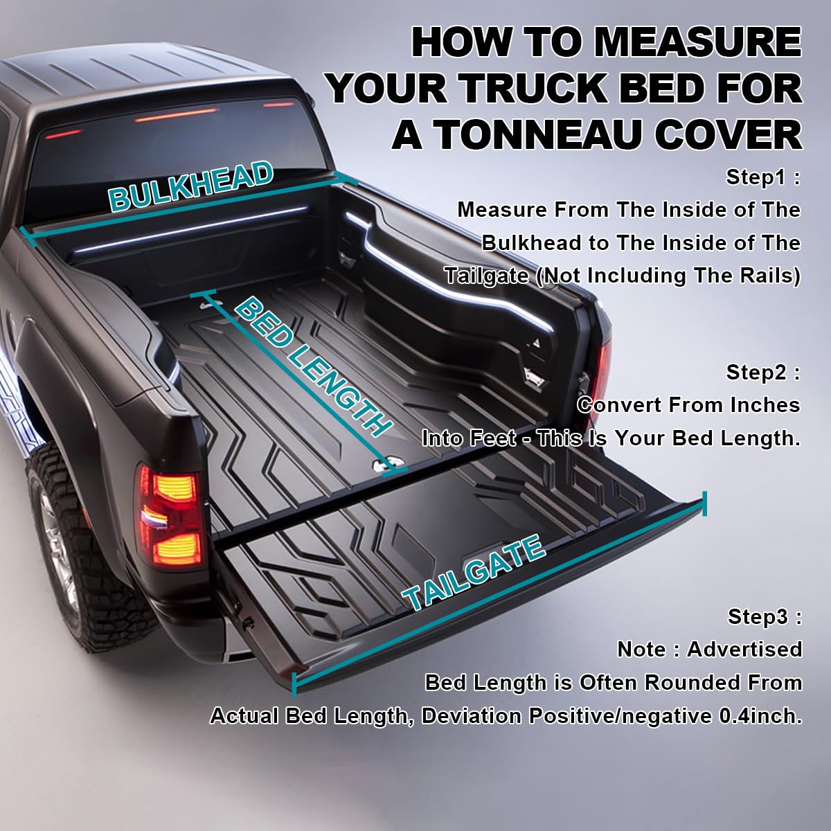 Hard Quad Fold Tonneau Cover Spec-D Tuning Compatible with 2007-2019 Chevy Silverado, GMC Sierra 5'8" Bed