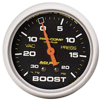 Auto Meter Pro-Comp 5401 Liquid-Filled Mechanical Vacuum/Boost Gauge