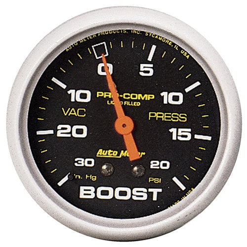 Auto Meter Pro-Comp 5401 Liquid-Filled Mechanical Vacuum/Boost Gauge