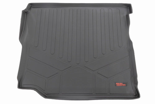 Rough Country Rear Cargo Mat for Jeep Wrangler JL Unlimited (2018-2024) w/Subwoofer - Non-Slip Waterproof Flexible Floor Mat, Front & Rear Set