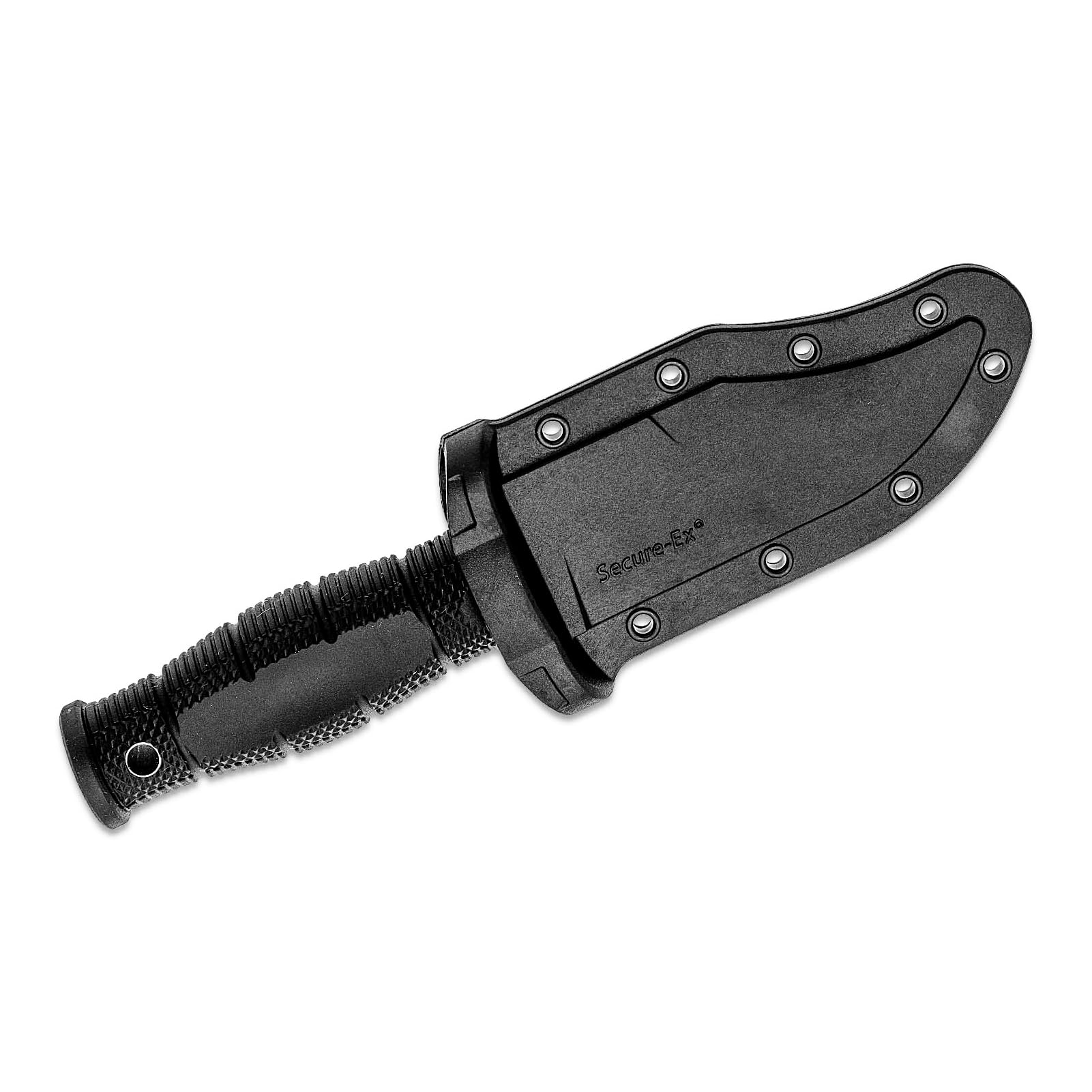 Cold Steel Clip Point Mini Leatherneck Compact Lightweight 3.5" 8CR13MOV Steel Fixed Blade Outdoor Hunting Utility Knife, 3.25" Textured Ergonomic Kray-Ex Handle, Secure-Ex Sheath