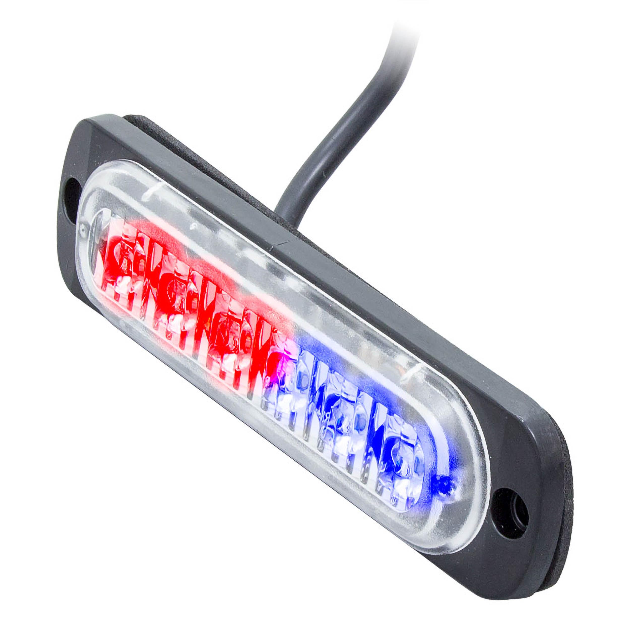 Heise Marker Lights Bi-Color Blue/Red - 4.4 Inch - 6 Led