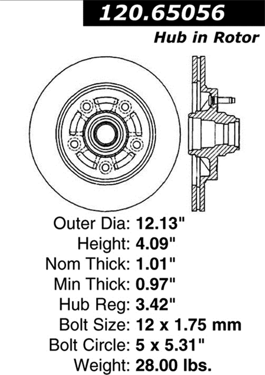 Sport Drilled/Slotted Brake Rotor StopTech 127.65056L (Front Left), 1 Pack