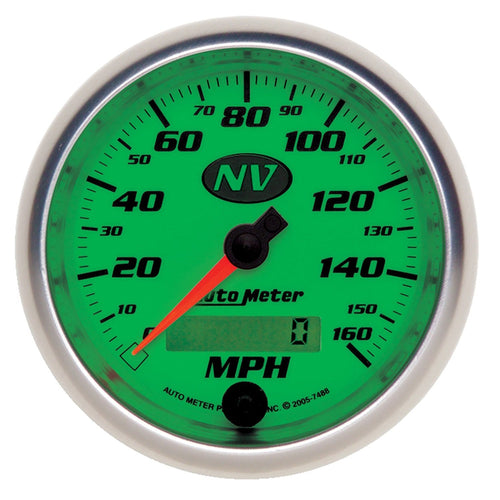 Auto Meter 7488 3-3/8" 160 mph In-Dash Speedometer Electric Programmable NV