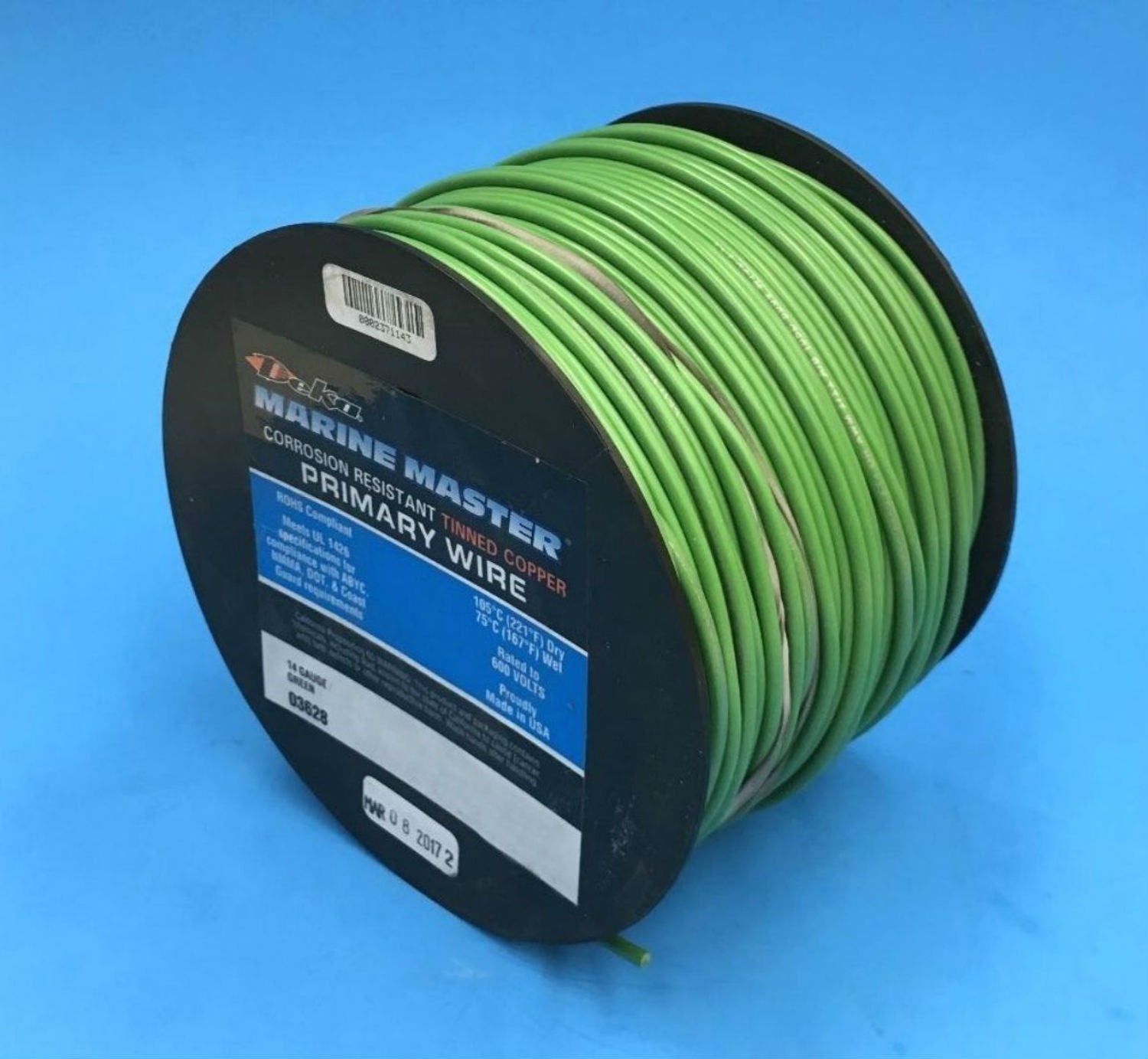 Marine Tinned Copper DEKA 16AWG DK Green Boat Stranded Wire 100 Feet Made in USA