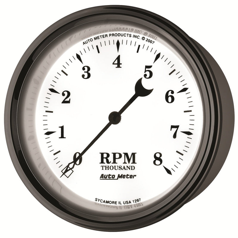 Auto Meter 3-3/8" Old Tyme White II 8000 RPM In-Dash Tachometer Gauge