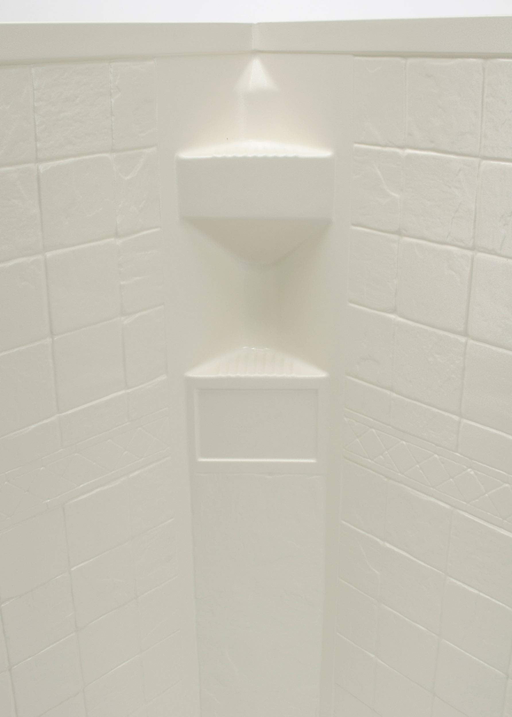 Lippert 34"x 34"x 68" Slate Parchment Neo Angle Shower Wall Surround Replacement for RVs, Manufactured Homes, Travel Trailers, 5th Wheels, and Motorhomes - 306203
