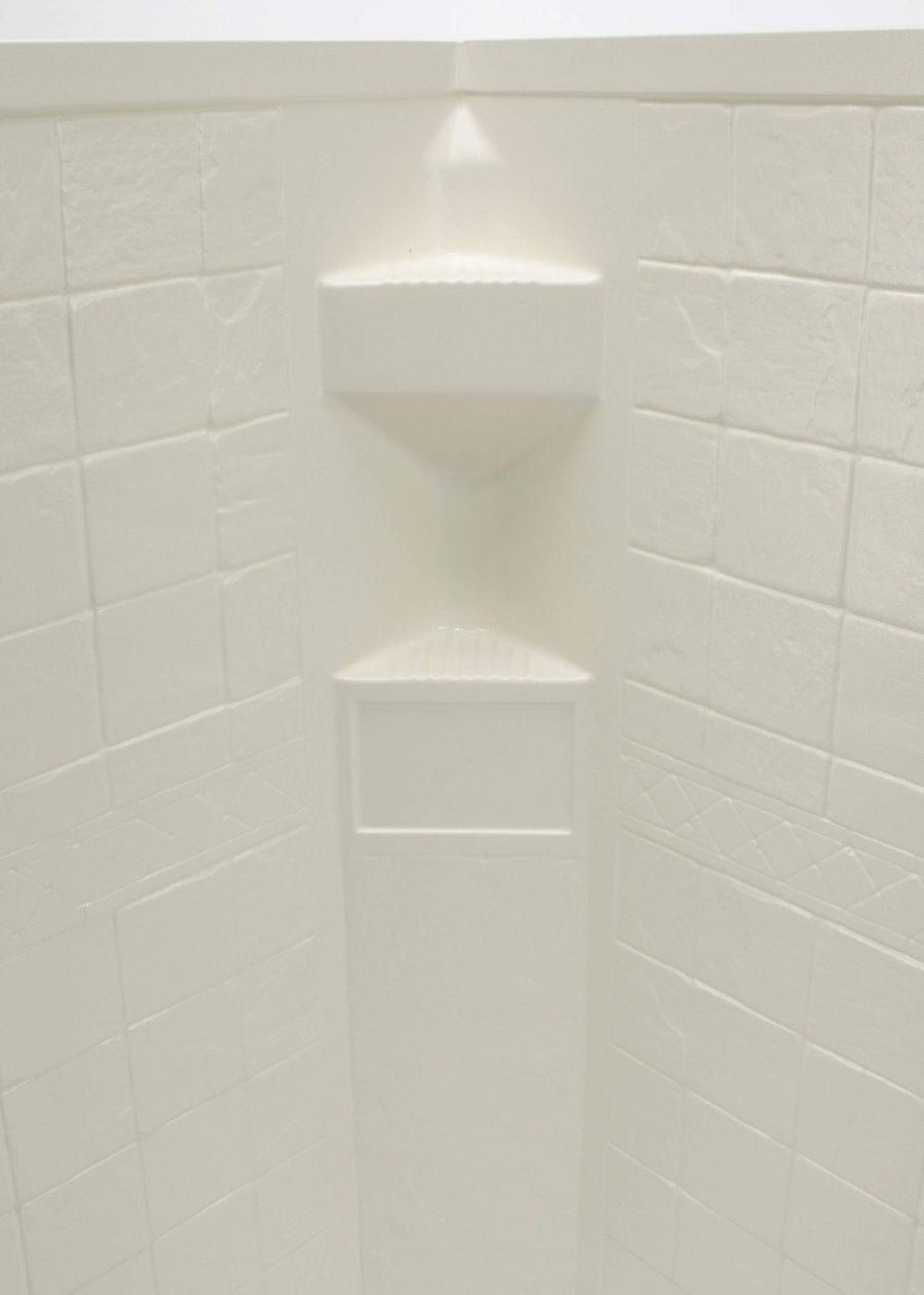 Lippert 34"x 34"x 68" Slate Parchment Neo Angle Shower Wall Surround Replacement for RVs, Manufactured Homes, Travel Trailers, 5th Wheels, and Motorhomes - 306203
