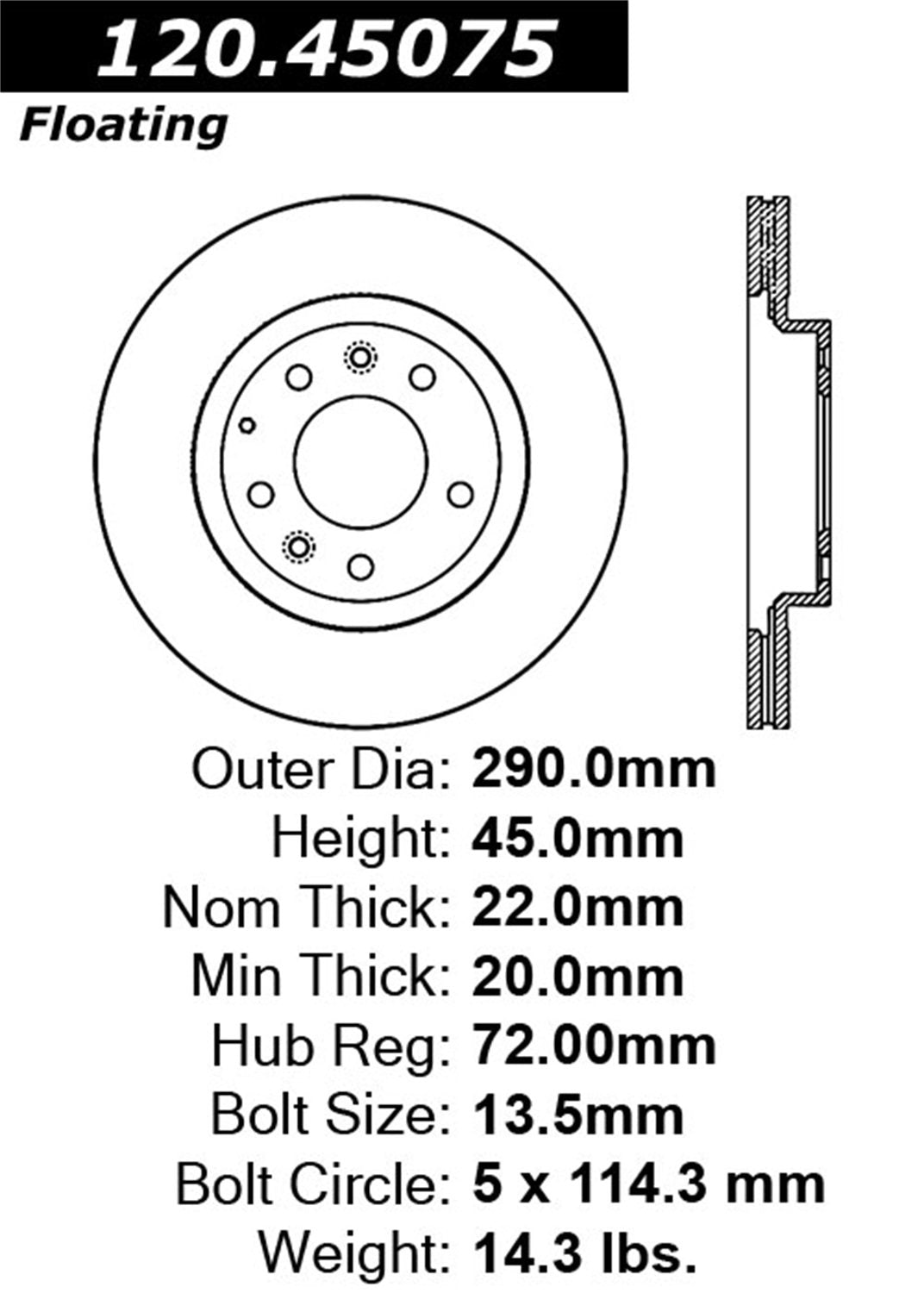 Sport Drilled/Slotted Brake Rotor StopTech 127.45075L (Front Left), 1 Pack
